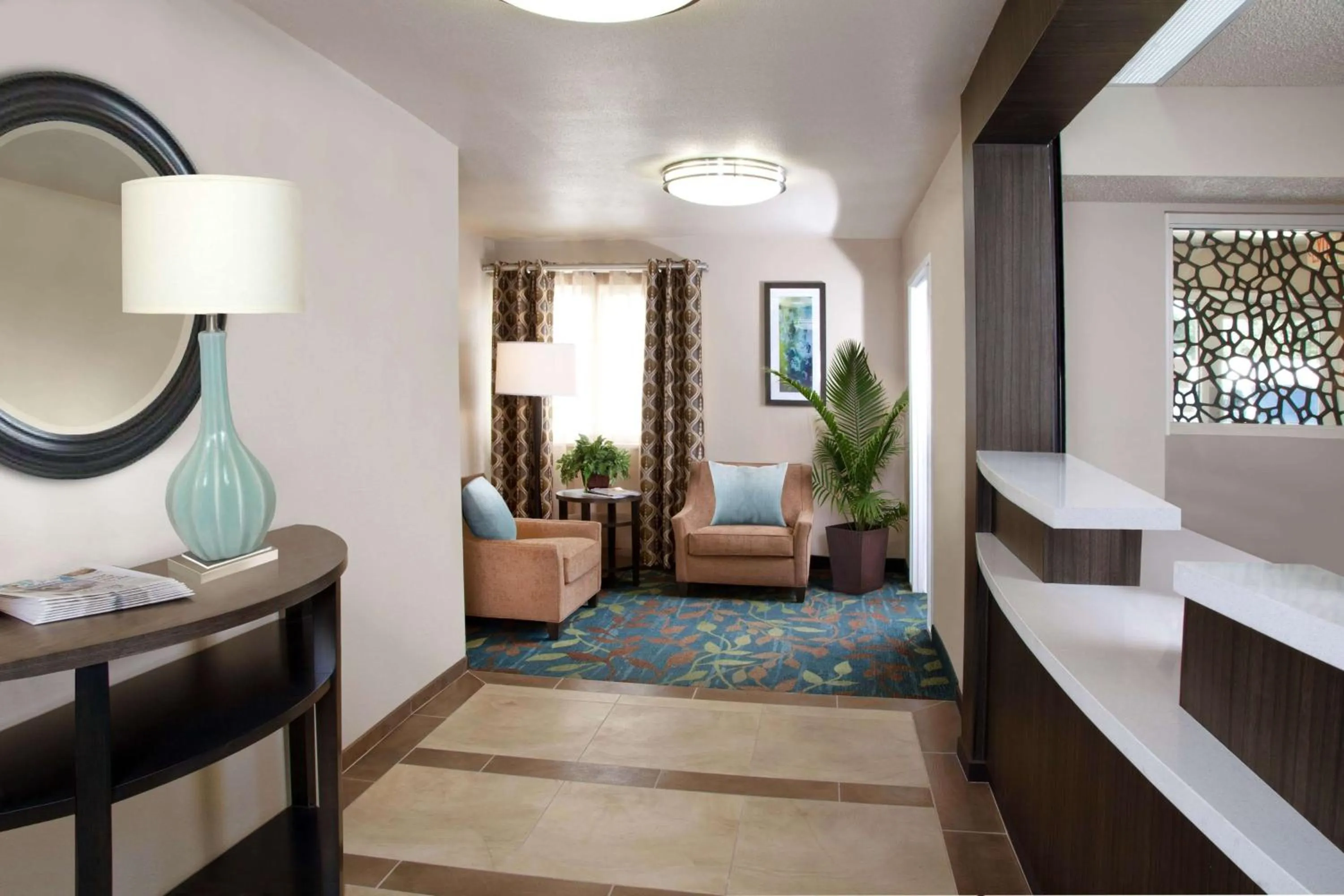 Lobby or reception, Bed in Sonesta Simply Suites Plano Frisco