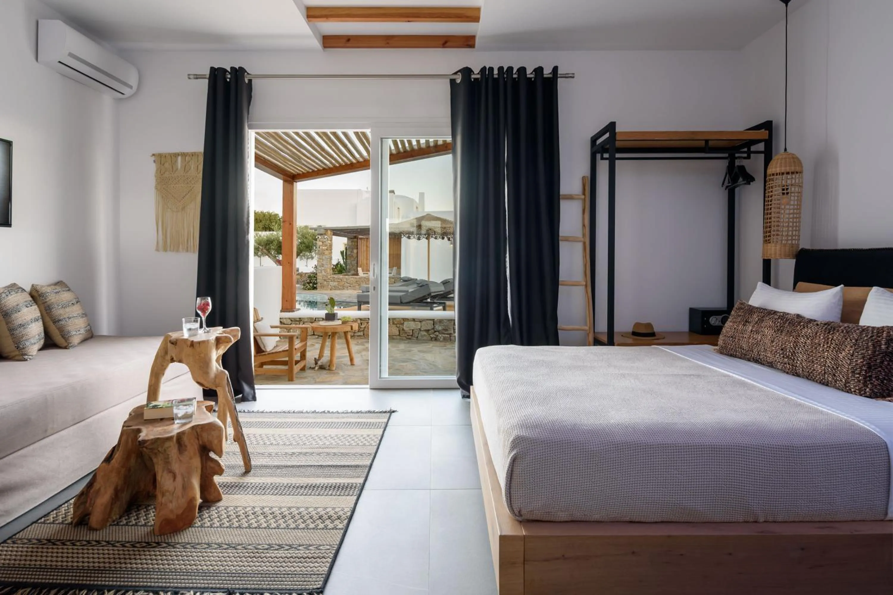 View (from property/room), Bed in Olive Mykonos Villas