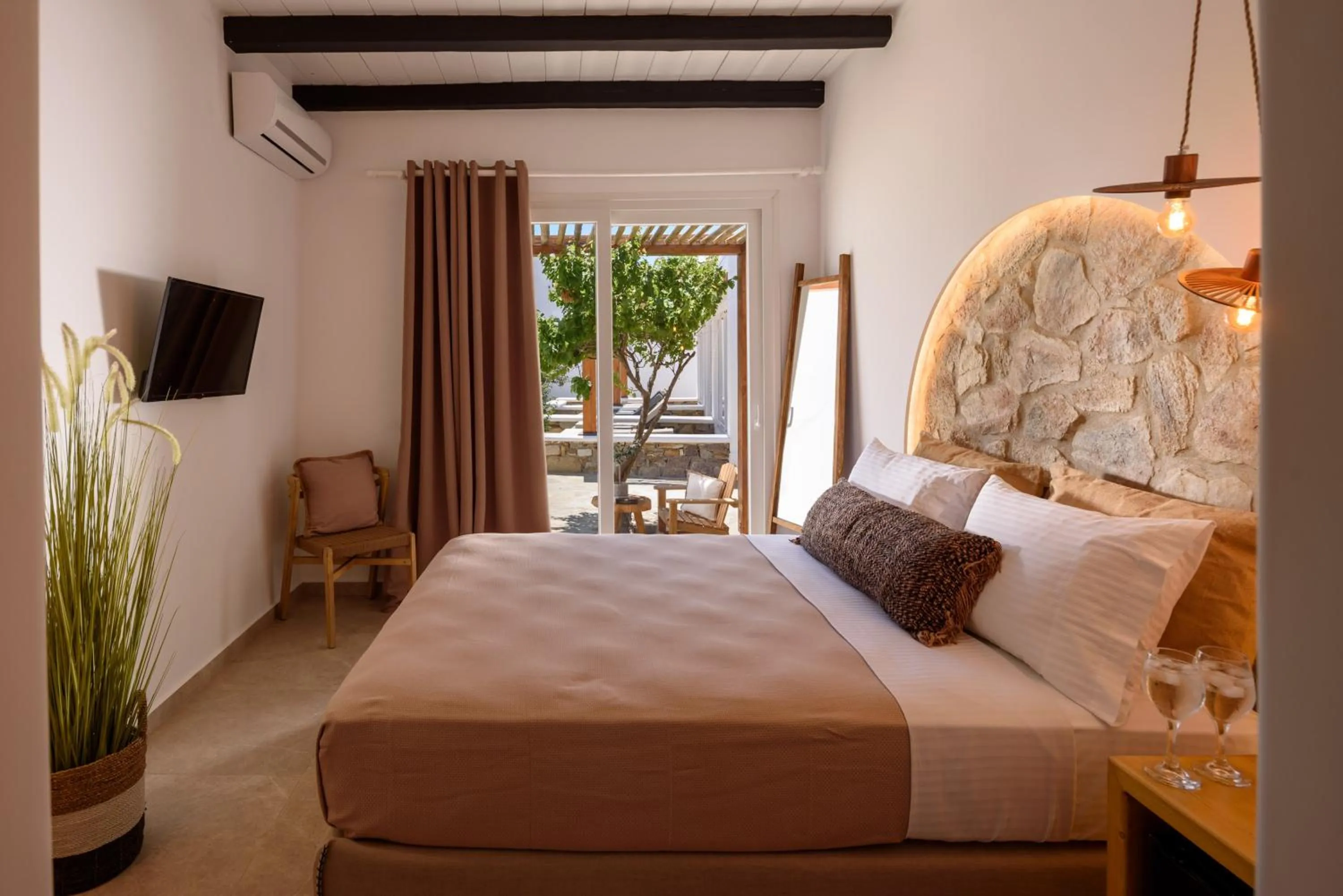 Bedroom, Bed in Olive Mykonos Villas