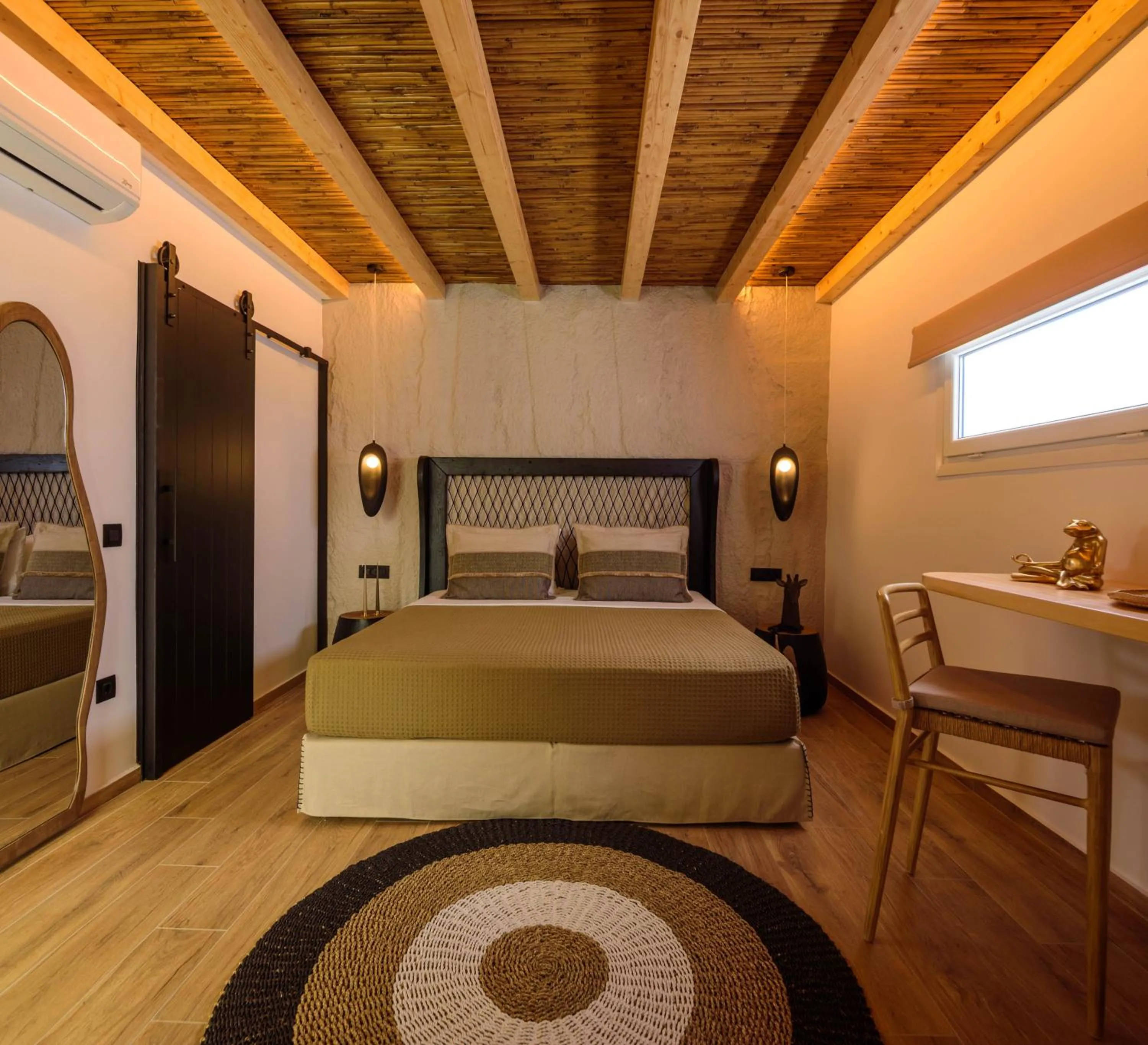 Bed in Olive Mykonos Villas