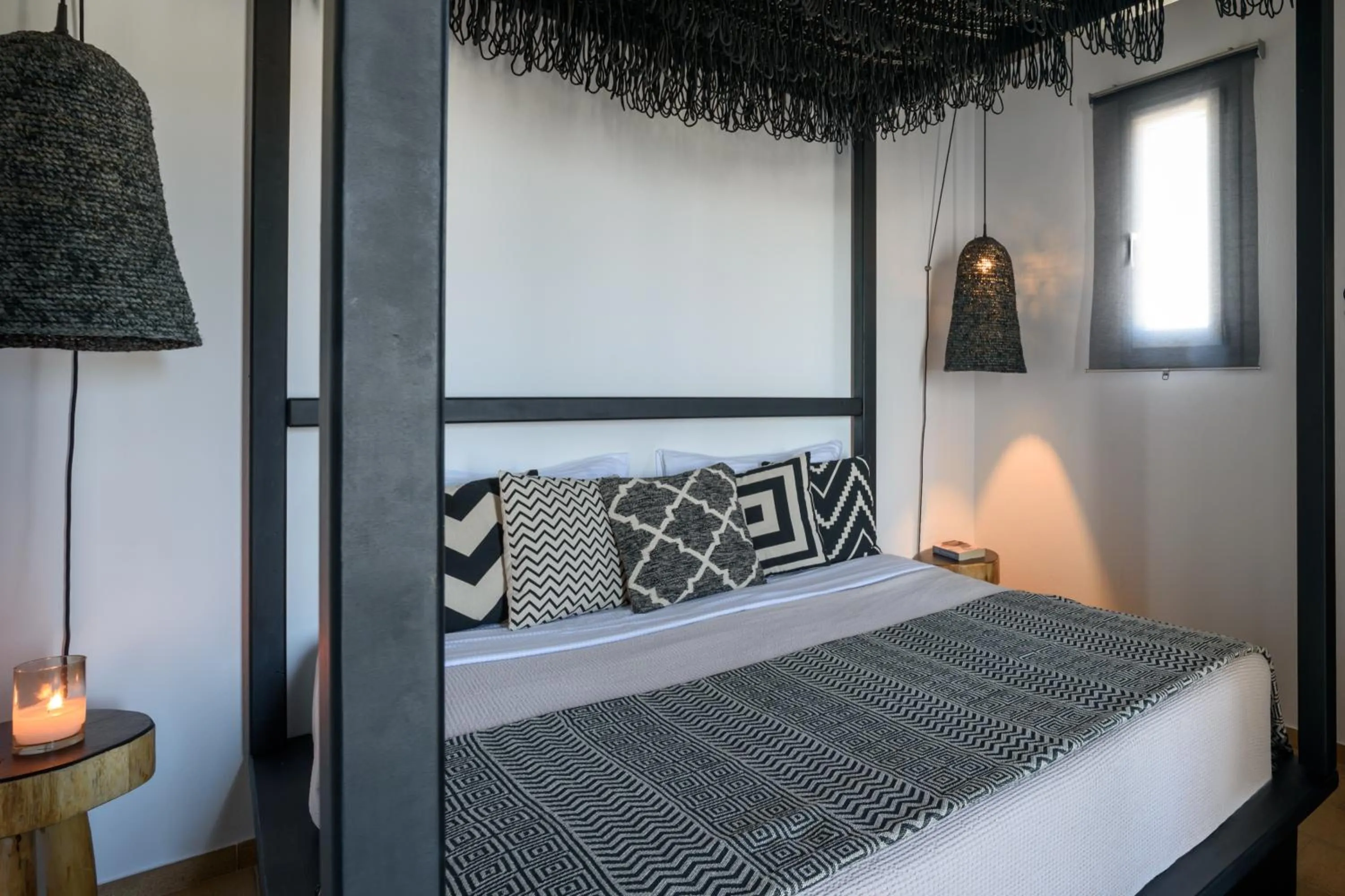 Bed in Olive Mykonos Villas