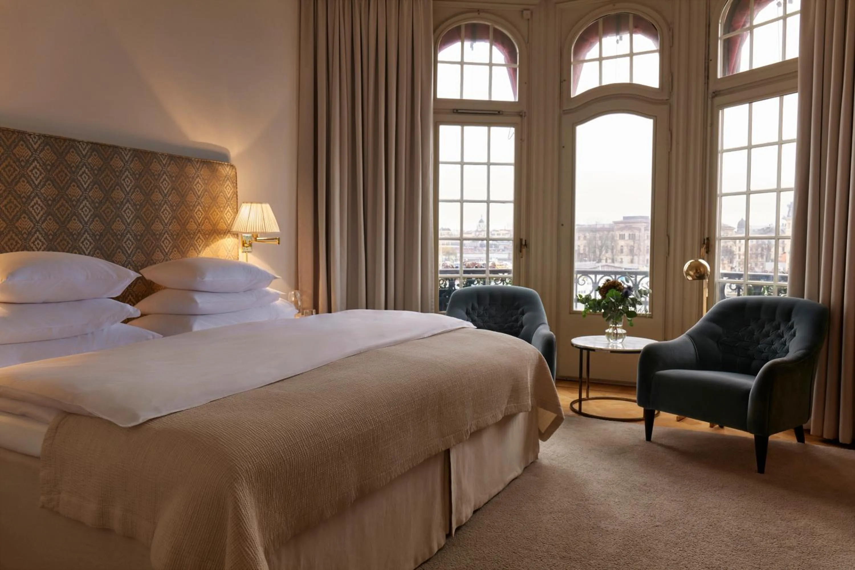 Bed in Hotel Diplomat Stockholm