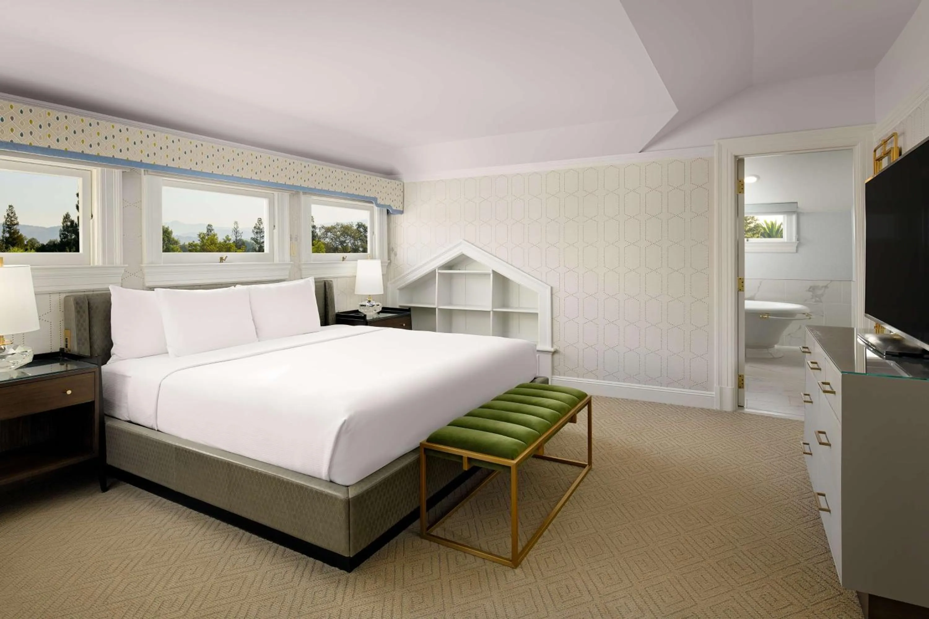 Bedroom, Bed in Hayes Mansion San Jose, Curio Collection by Hilton