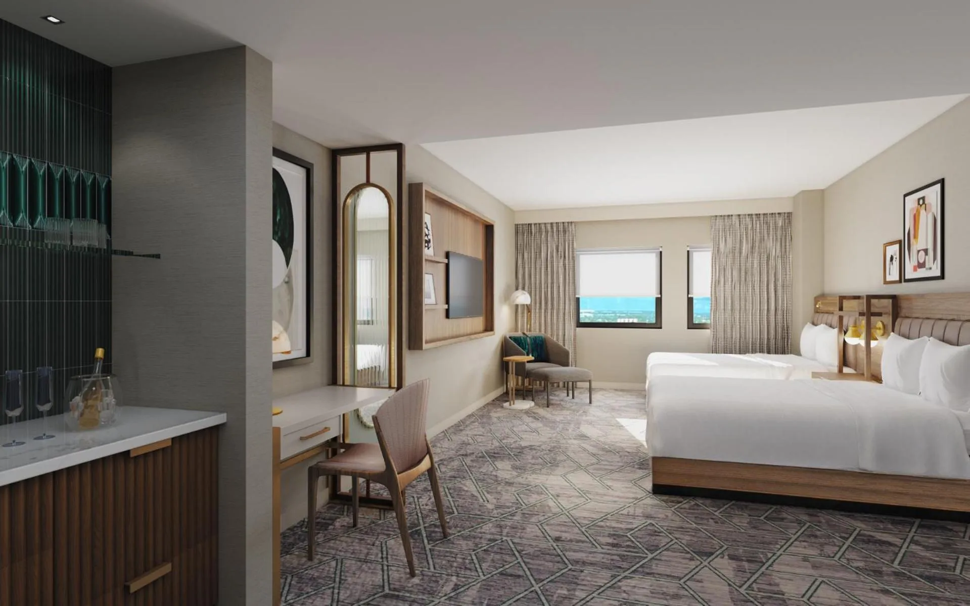 Bed in Wyndham San Antonio Riverwalk