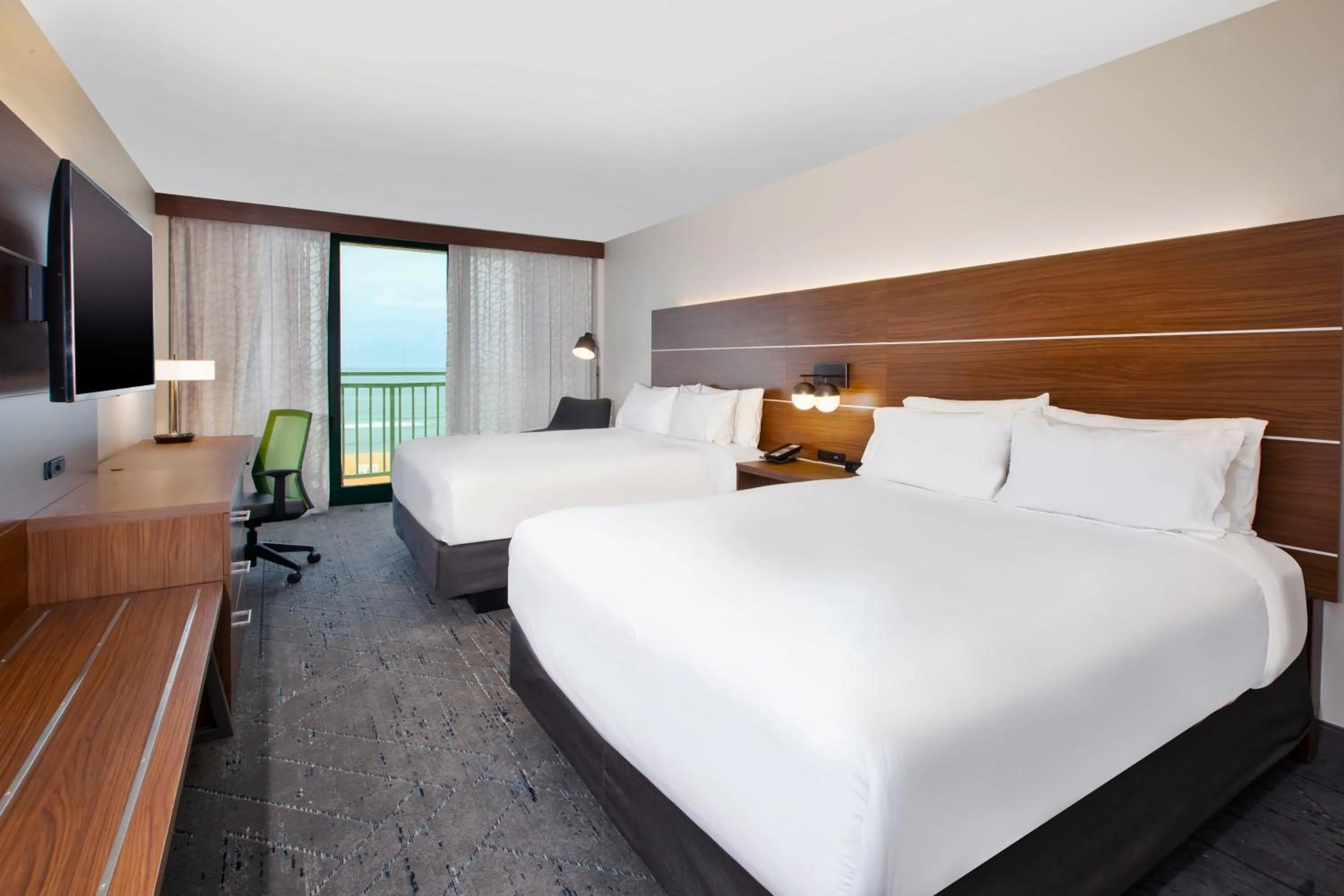 Photo of the whole room, Bed in Holiday Inn Express & Suites VA Beach Oceanfront by IHG