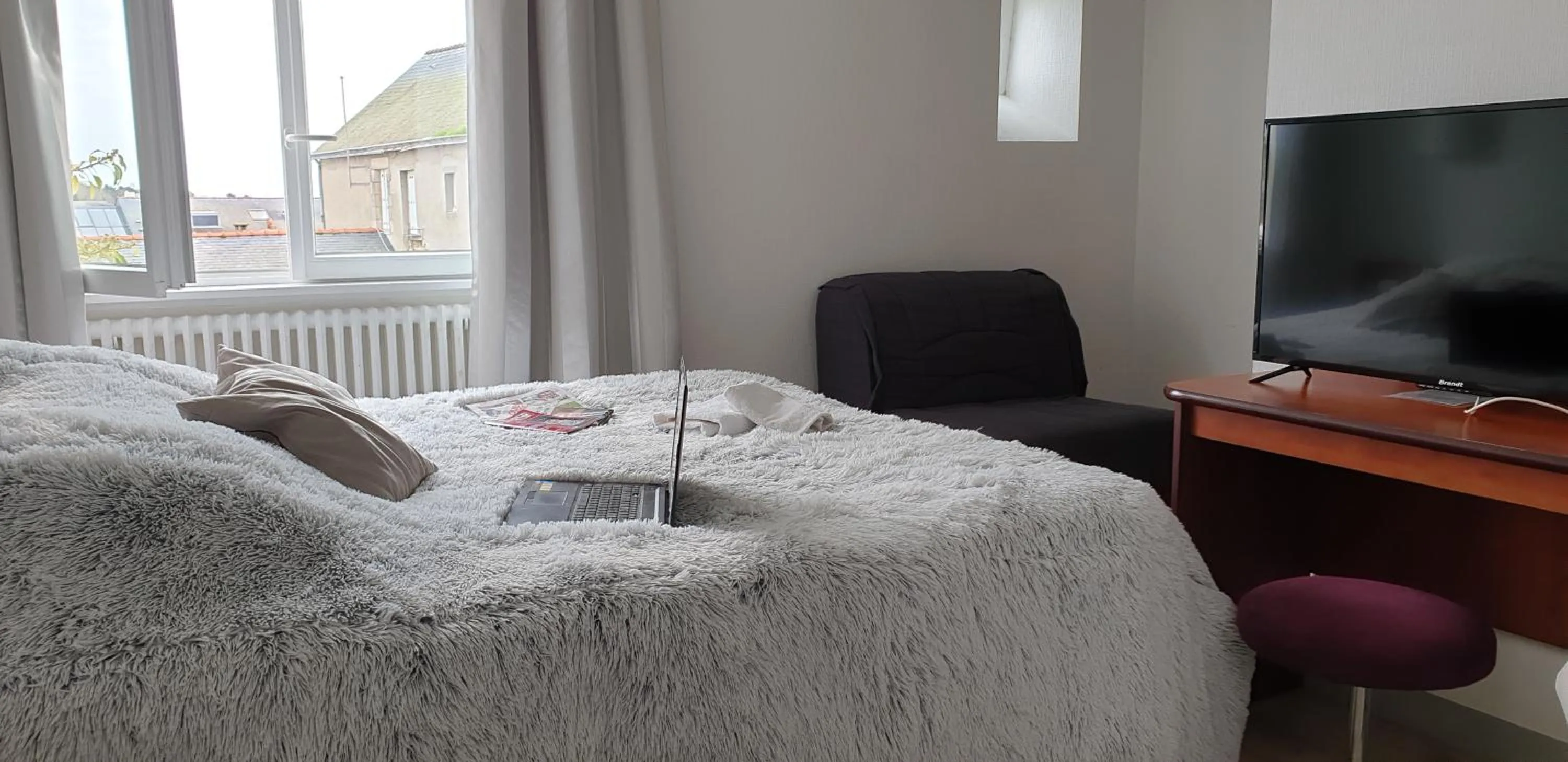 Bedroom, Bed in Hotel Restaurant Les Oceanides