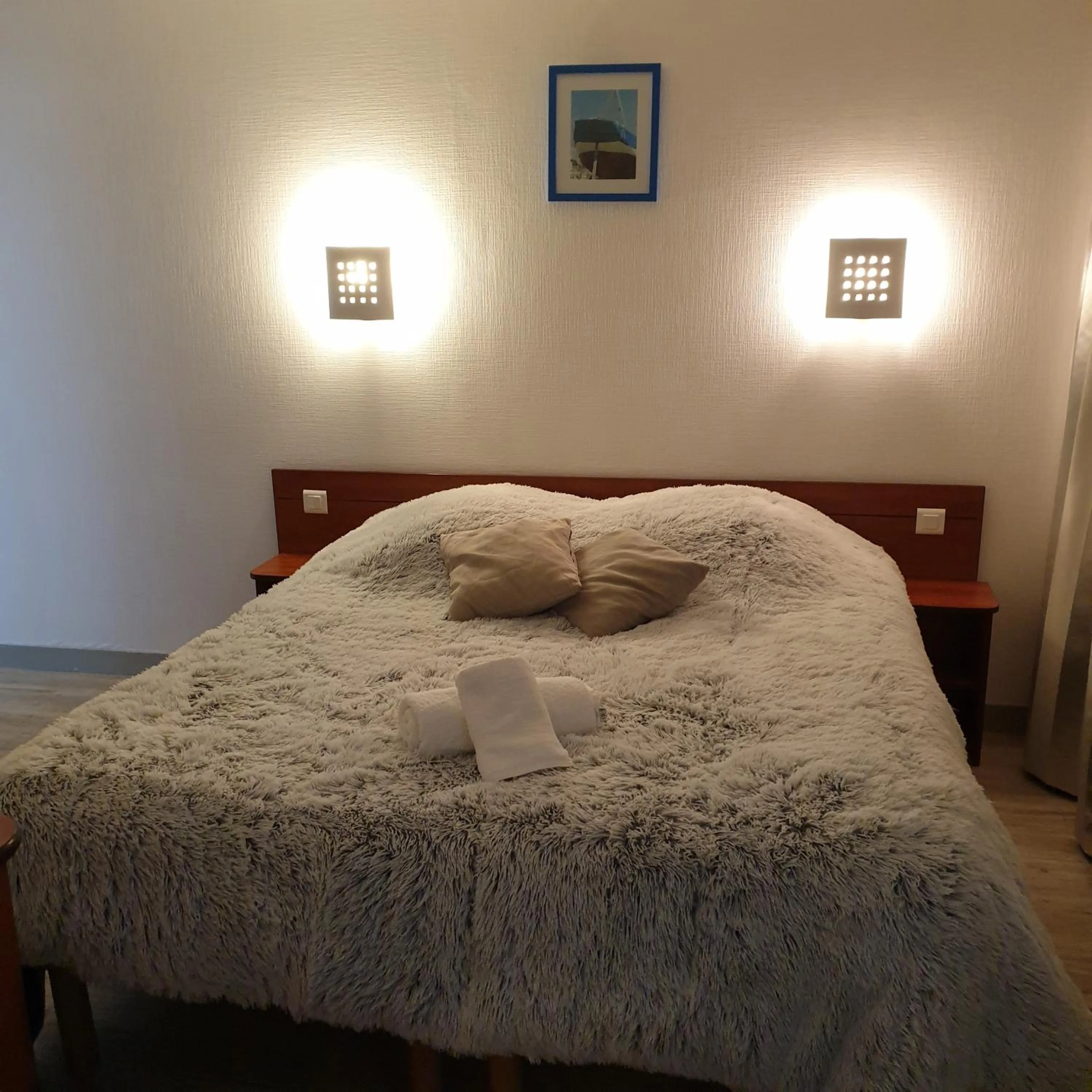 Bedroom, Bed in Hotel Restaurant Les Oceanides