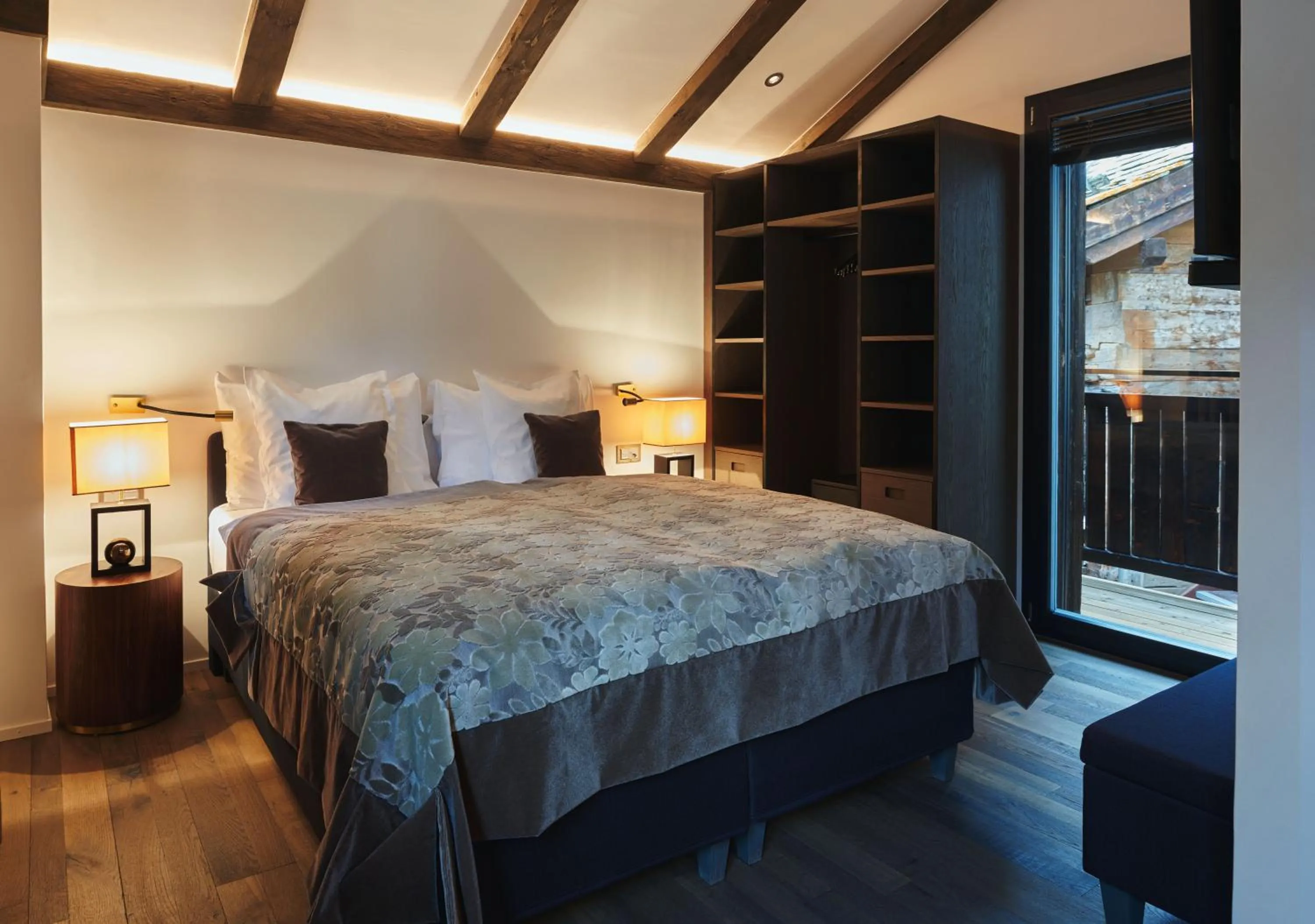 Bed in SchlossHotel Zermatt Active & CBD Spa Hotel
