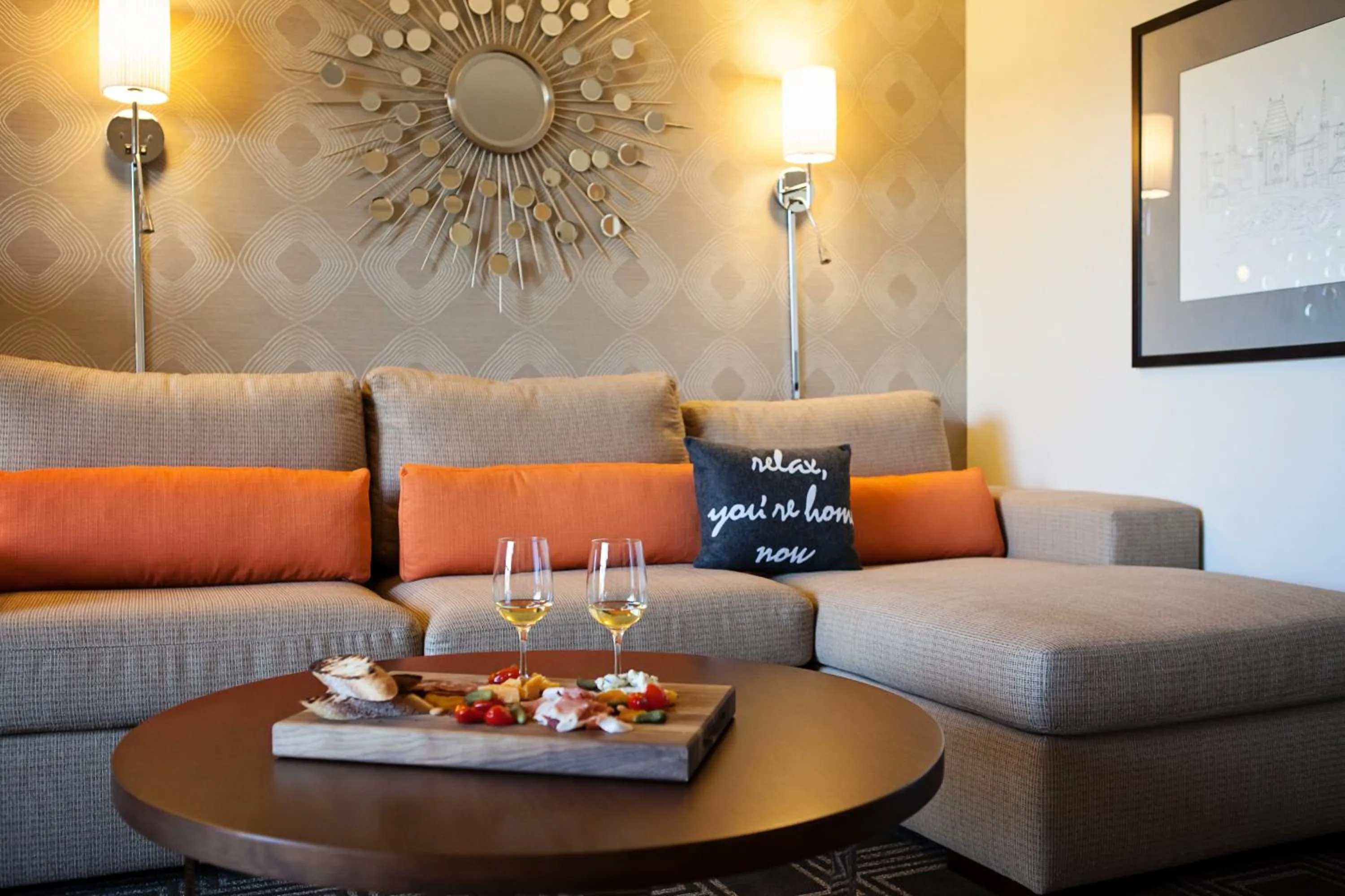 Living room in The Garland