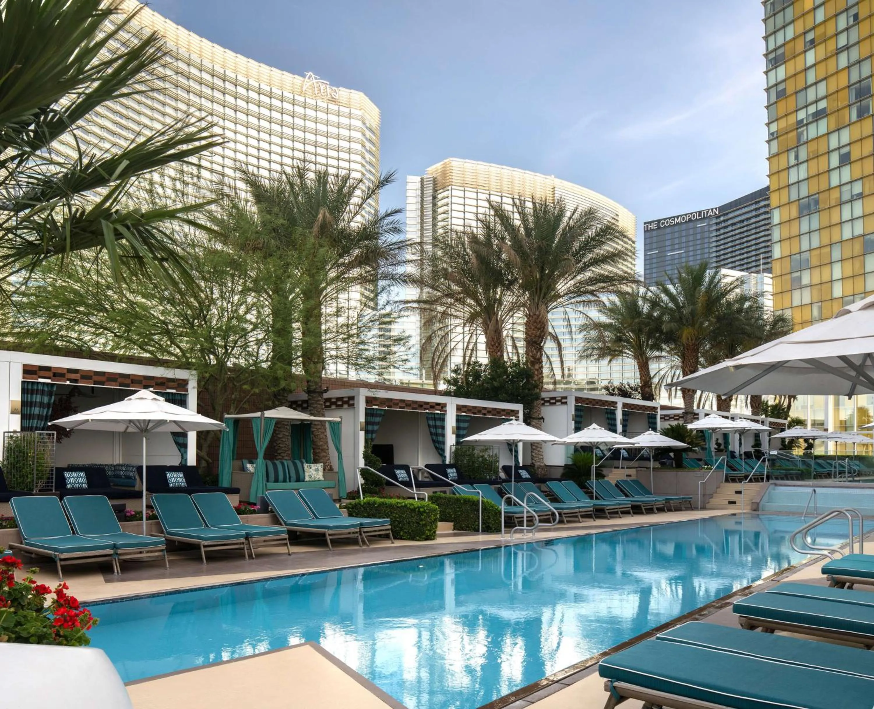 Pool view in Waldorf Astoria Las Vegas
