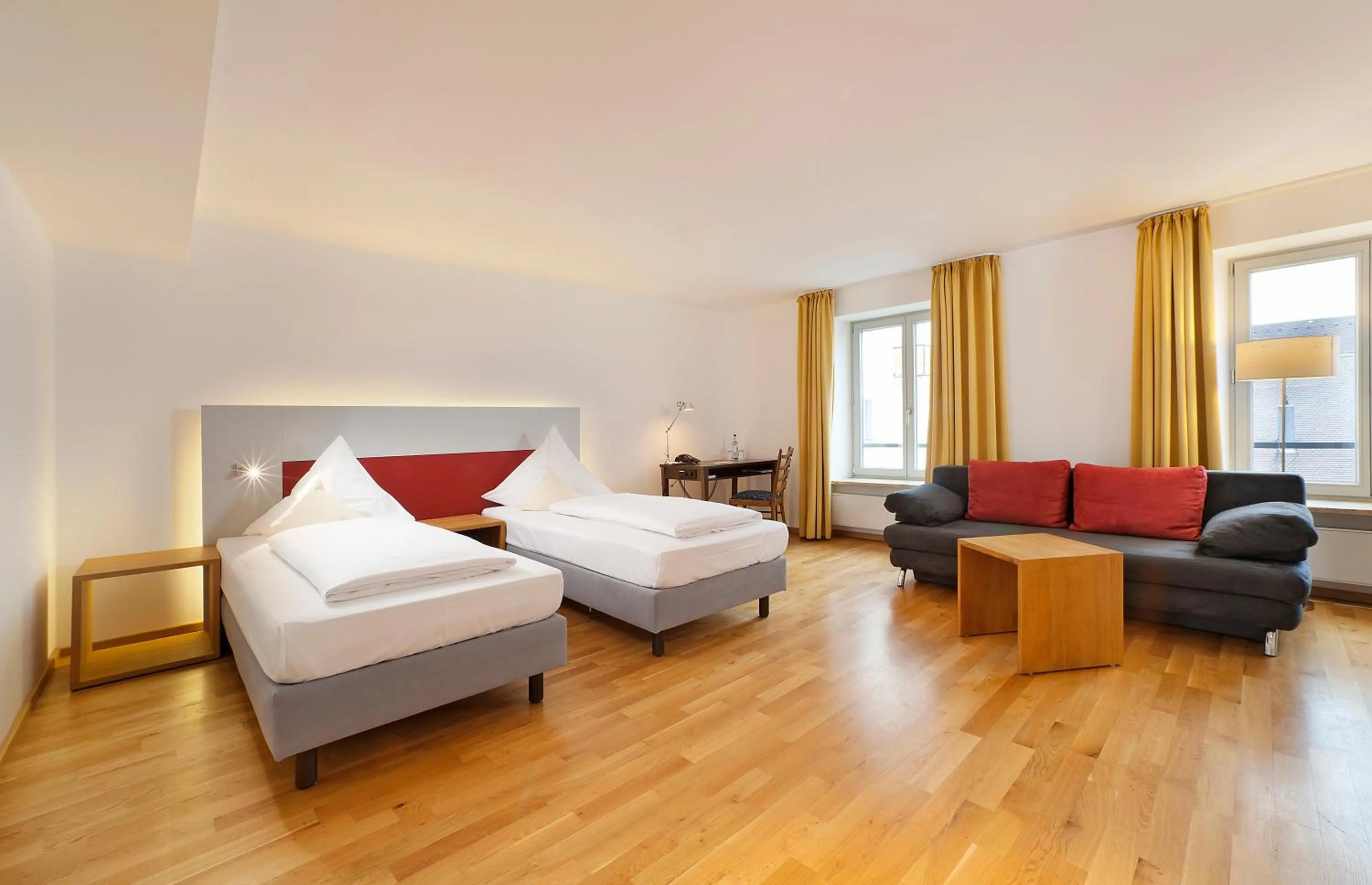 Photo of the whole room, Bed in AKZENT Brauerei Hotel Hirsch