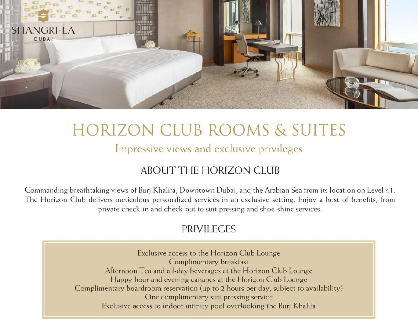 Area and facilities, Bed in Shangri-La Dubai