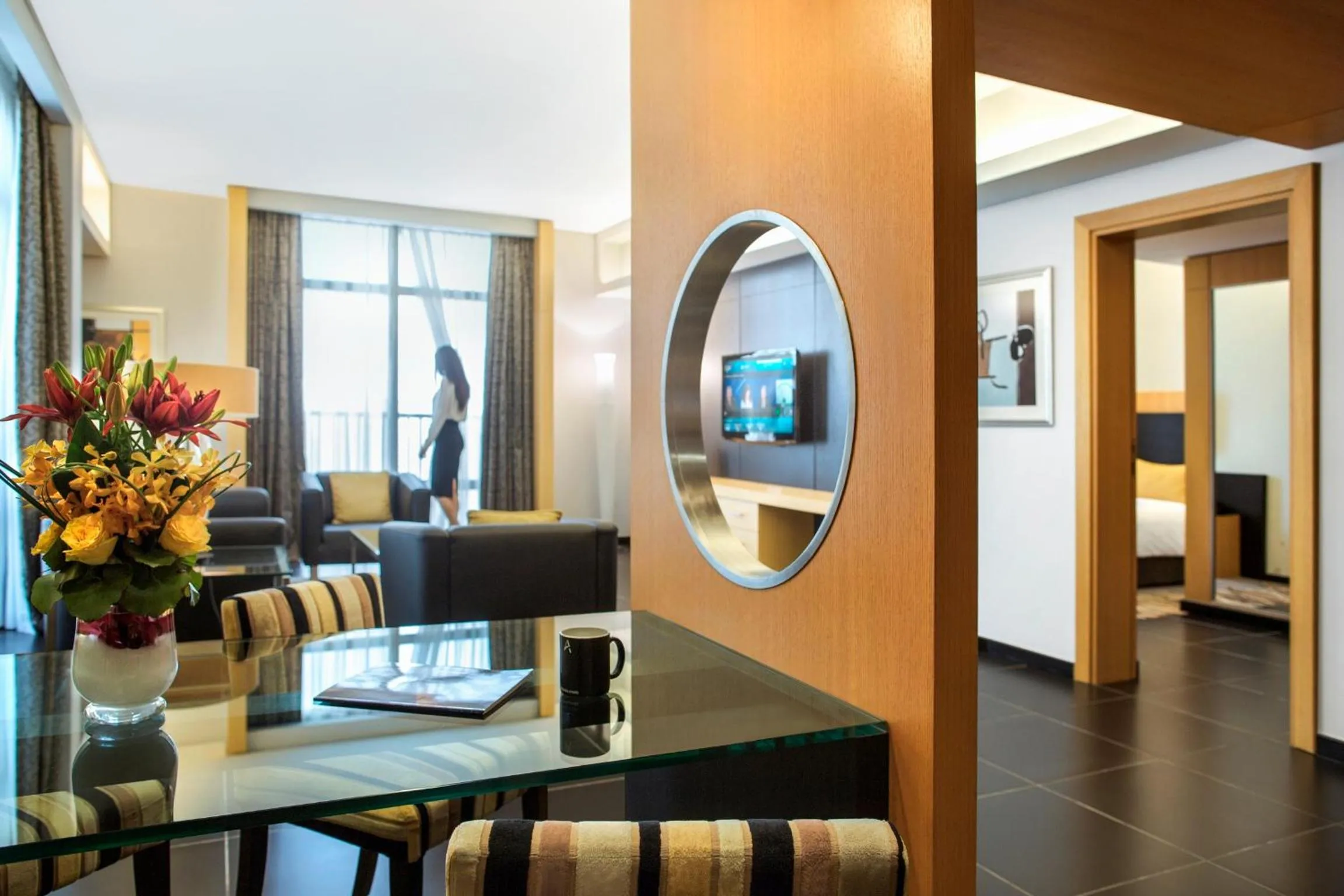 Living room in Hala Arjaan by Rotana, Deluxe Hotel Apartments