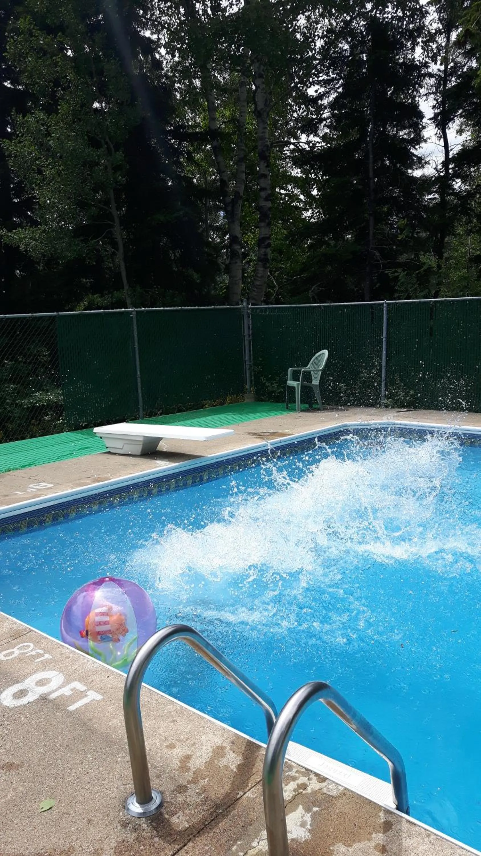 Pool view in Fair Isle Motel & The Nest