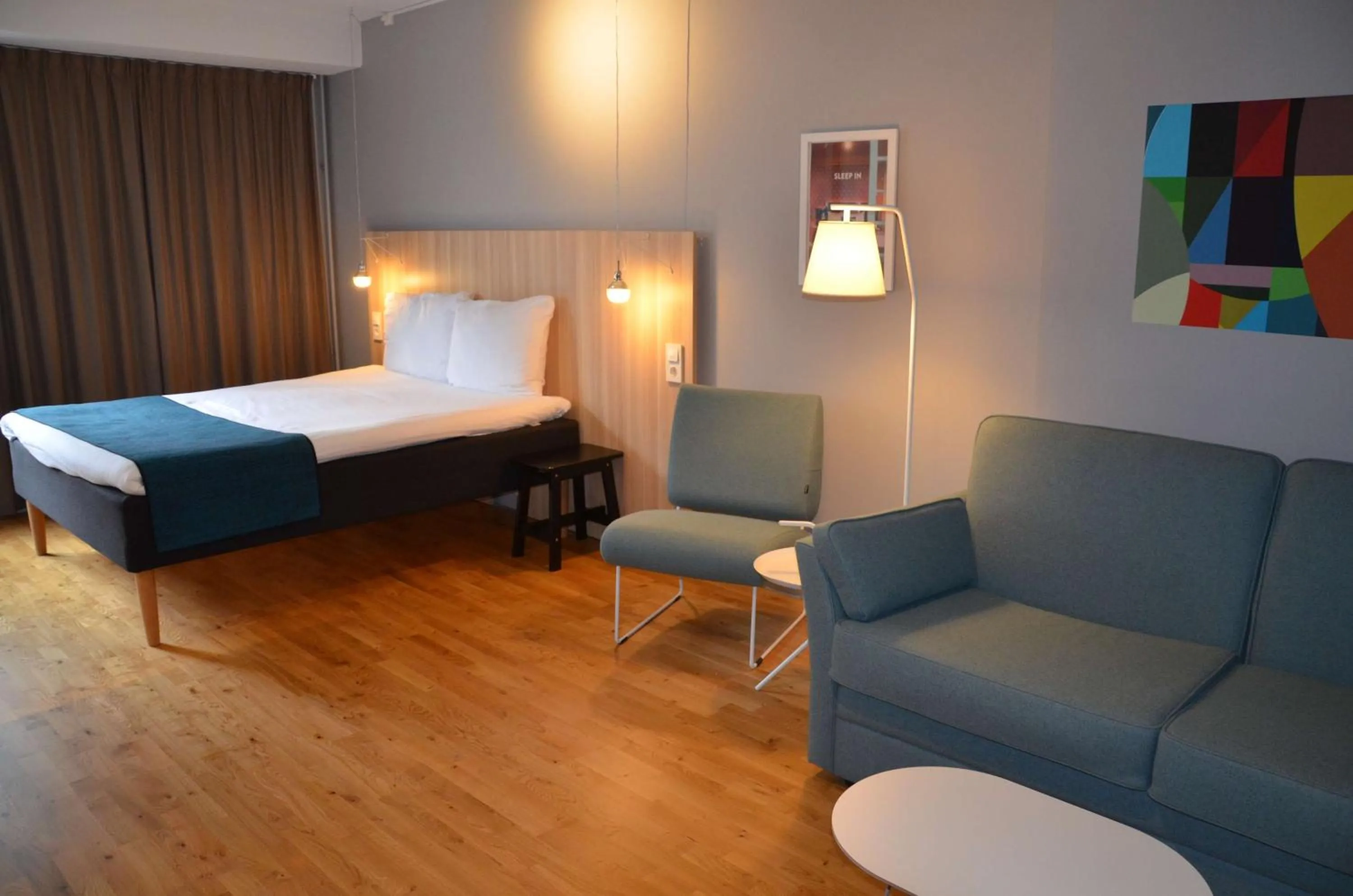 Bedroom, Bed in Scandic Kista