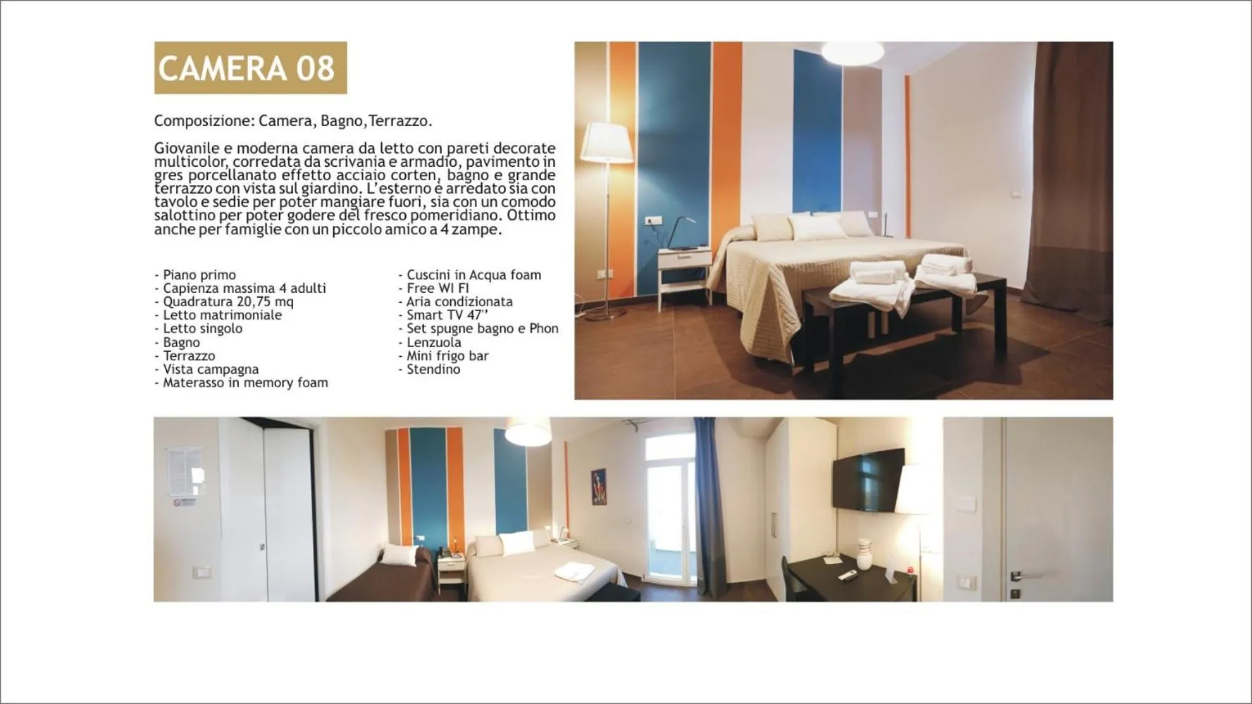 Triple Room with Terrace in Villa Giadel