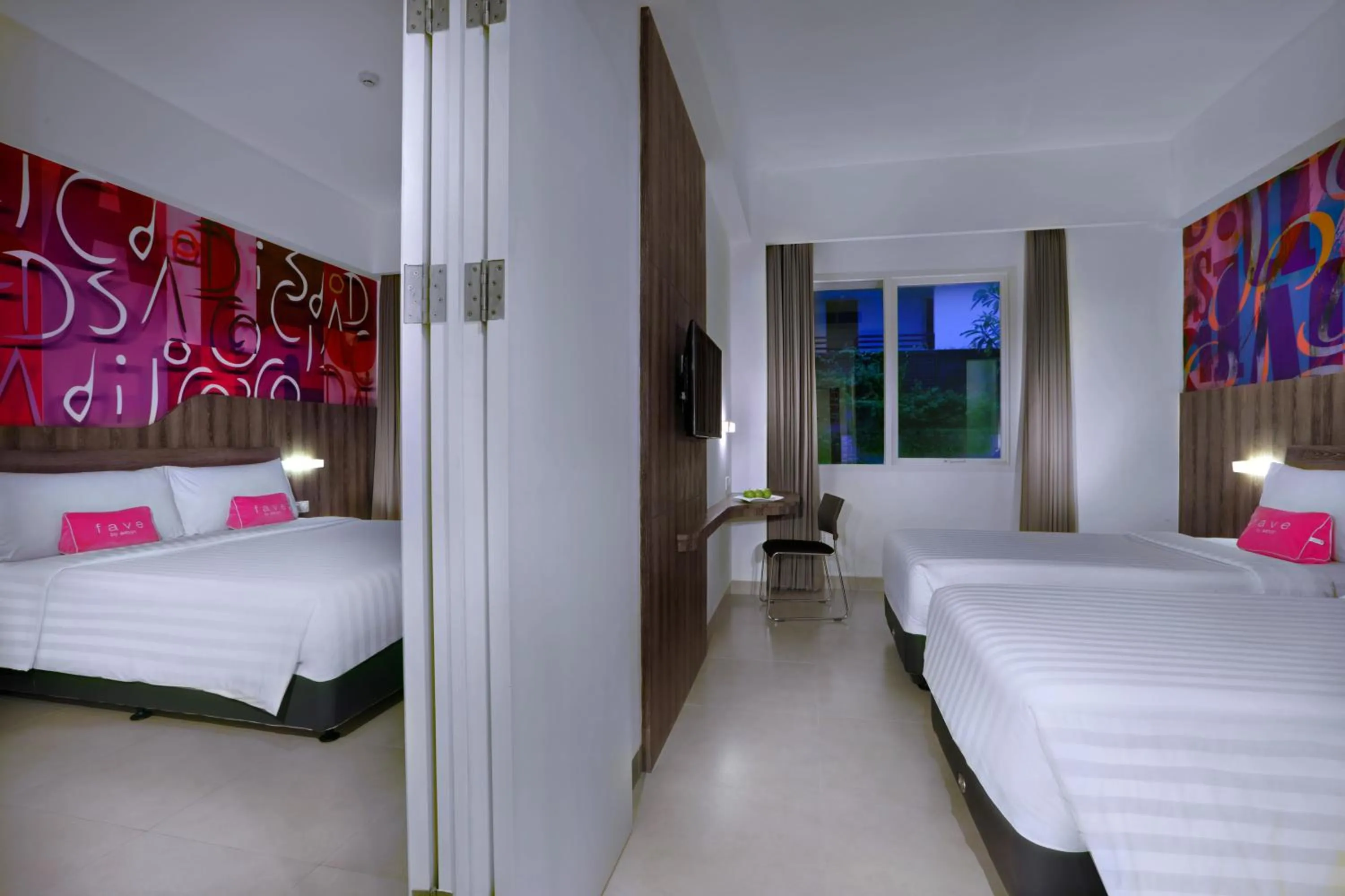 Bedroom, Bed in favehotel Kuta Kartika Plaza