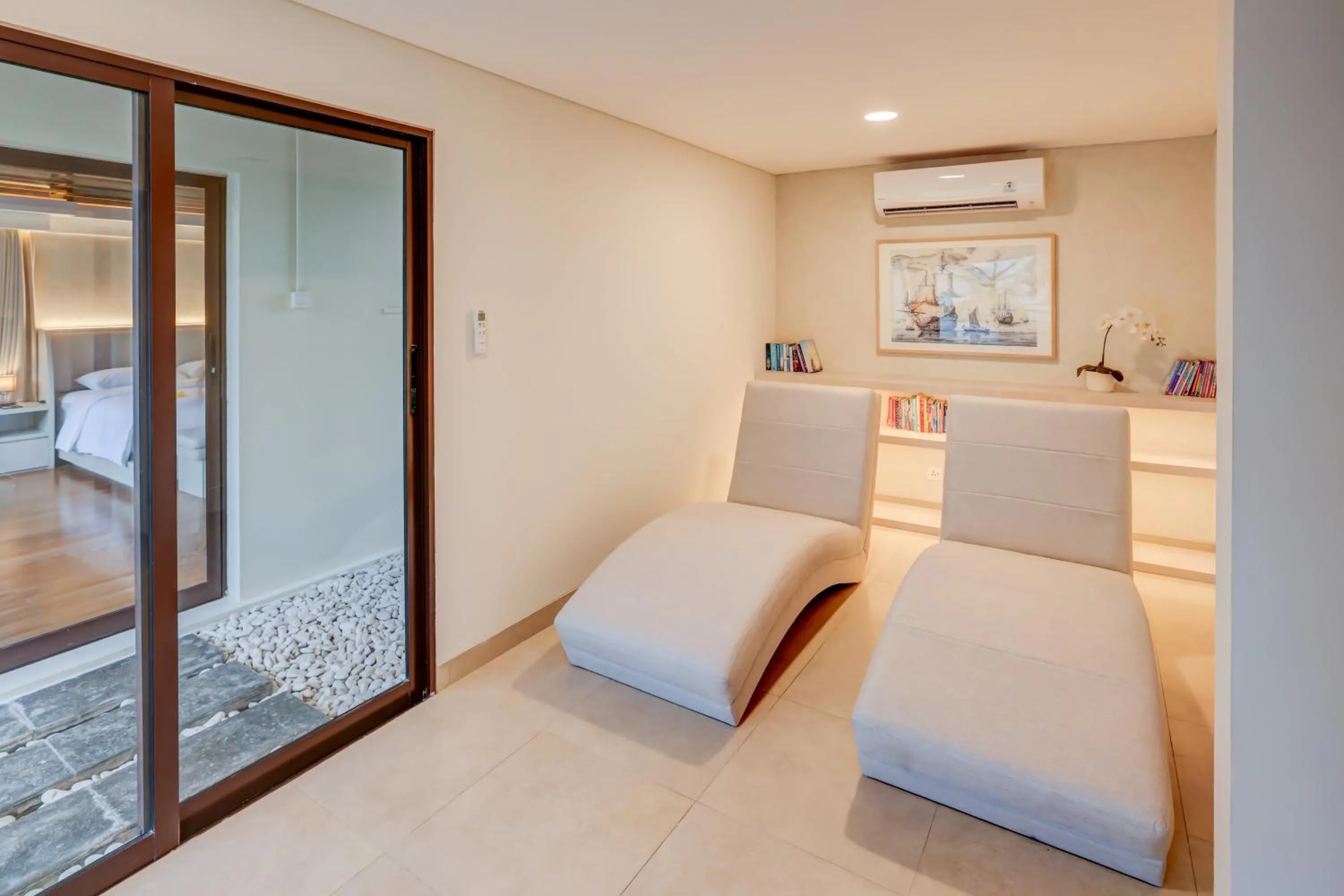 Seating area in Pantai Indah Lagoi Bintan