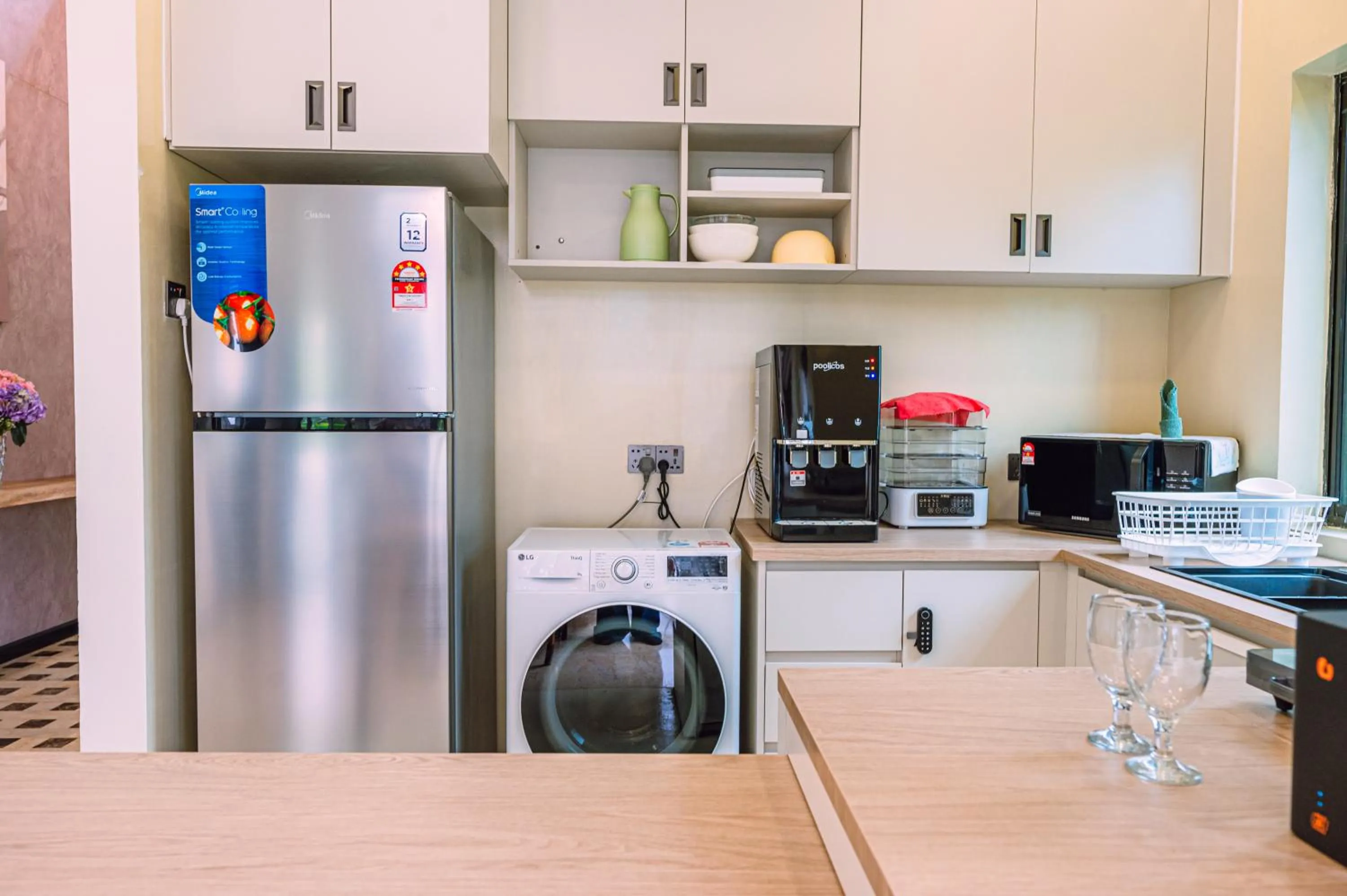 Kitchen or kitchenette in Sabah Beach Villas & Suites