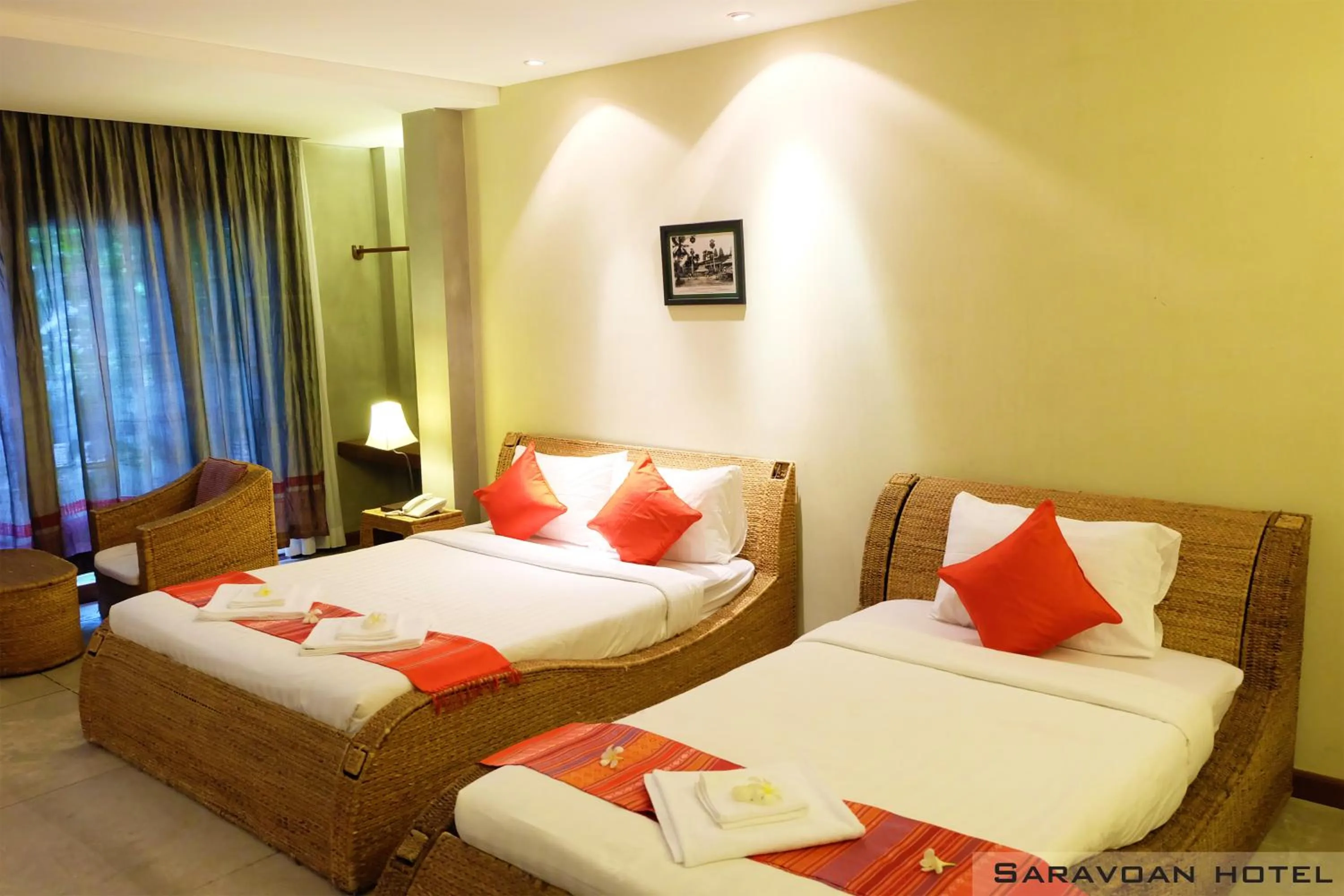 Bedroom, Bed in Saravoan Royal Palace