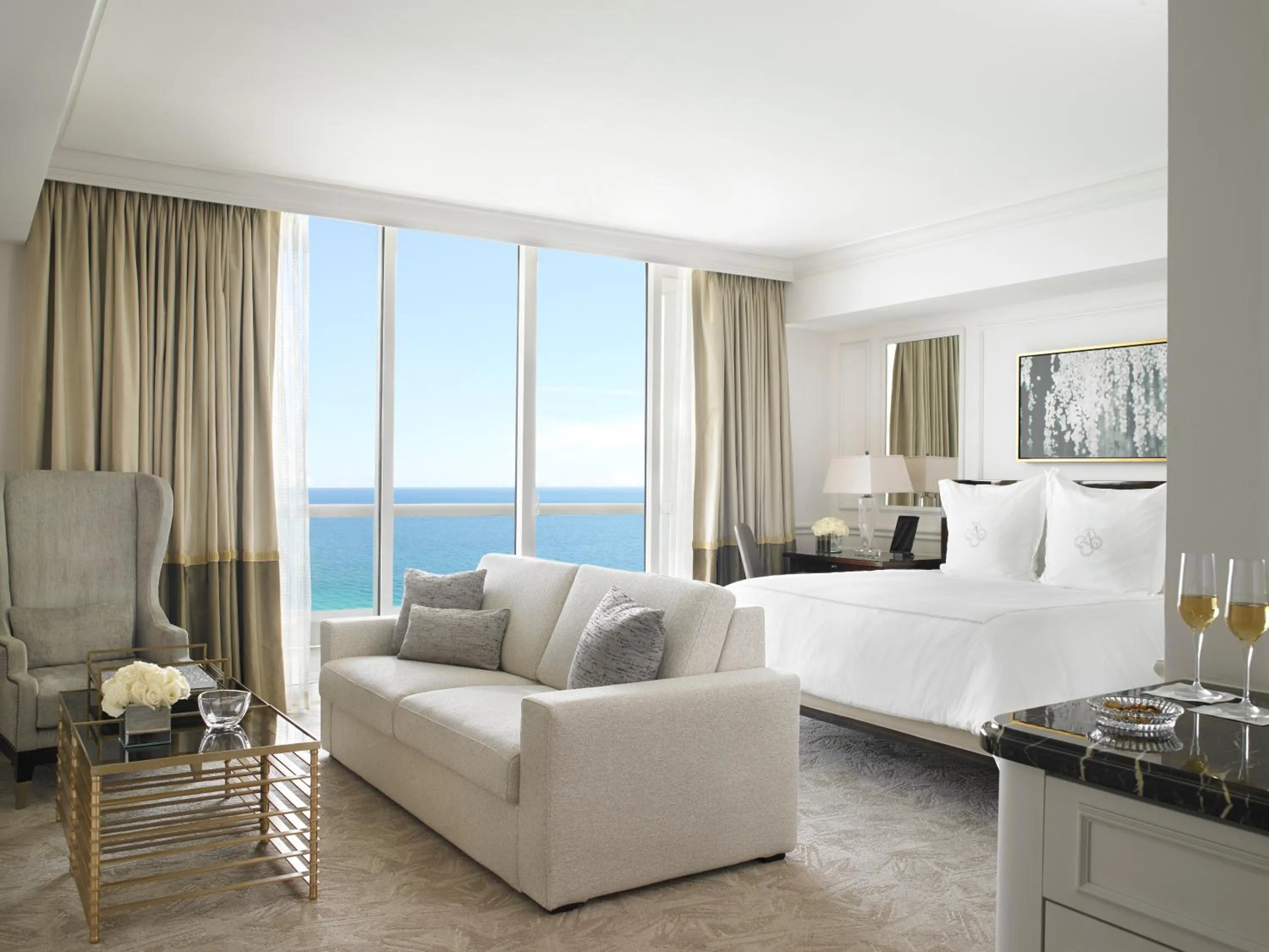 Bed in Acqualina Resort and Residences