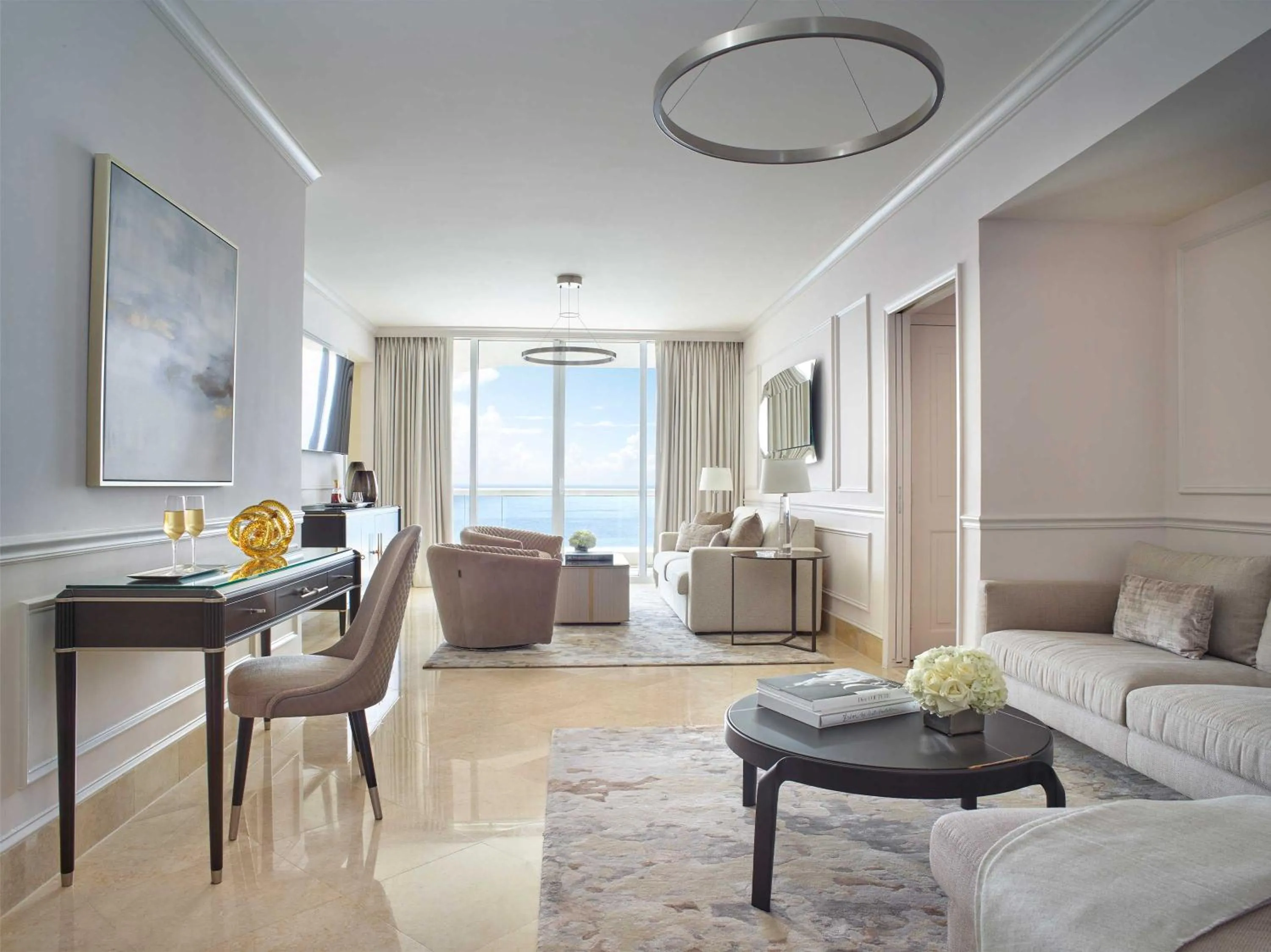 Living room in Acqualina Resort and Residences