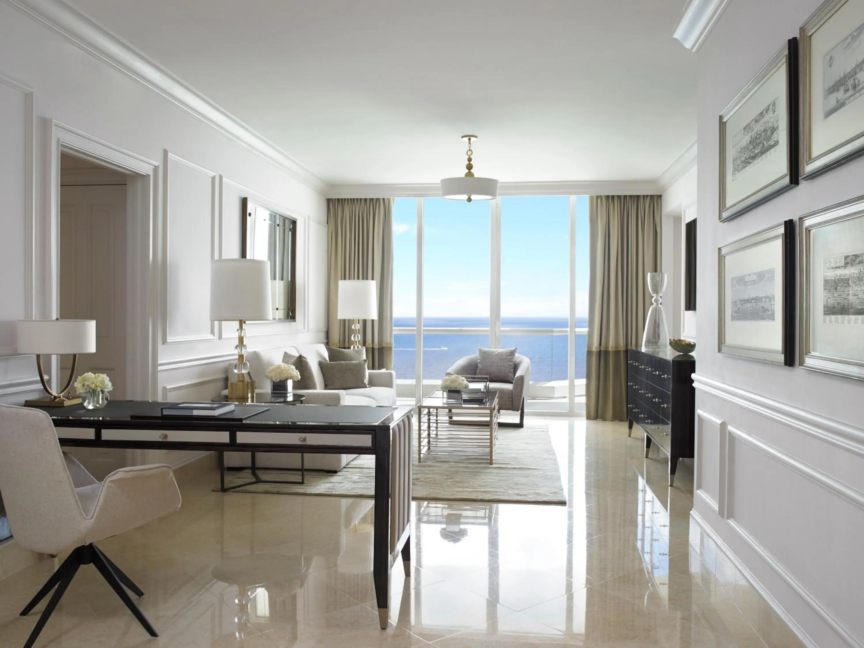 Living room in Acqualina Resort and Residences