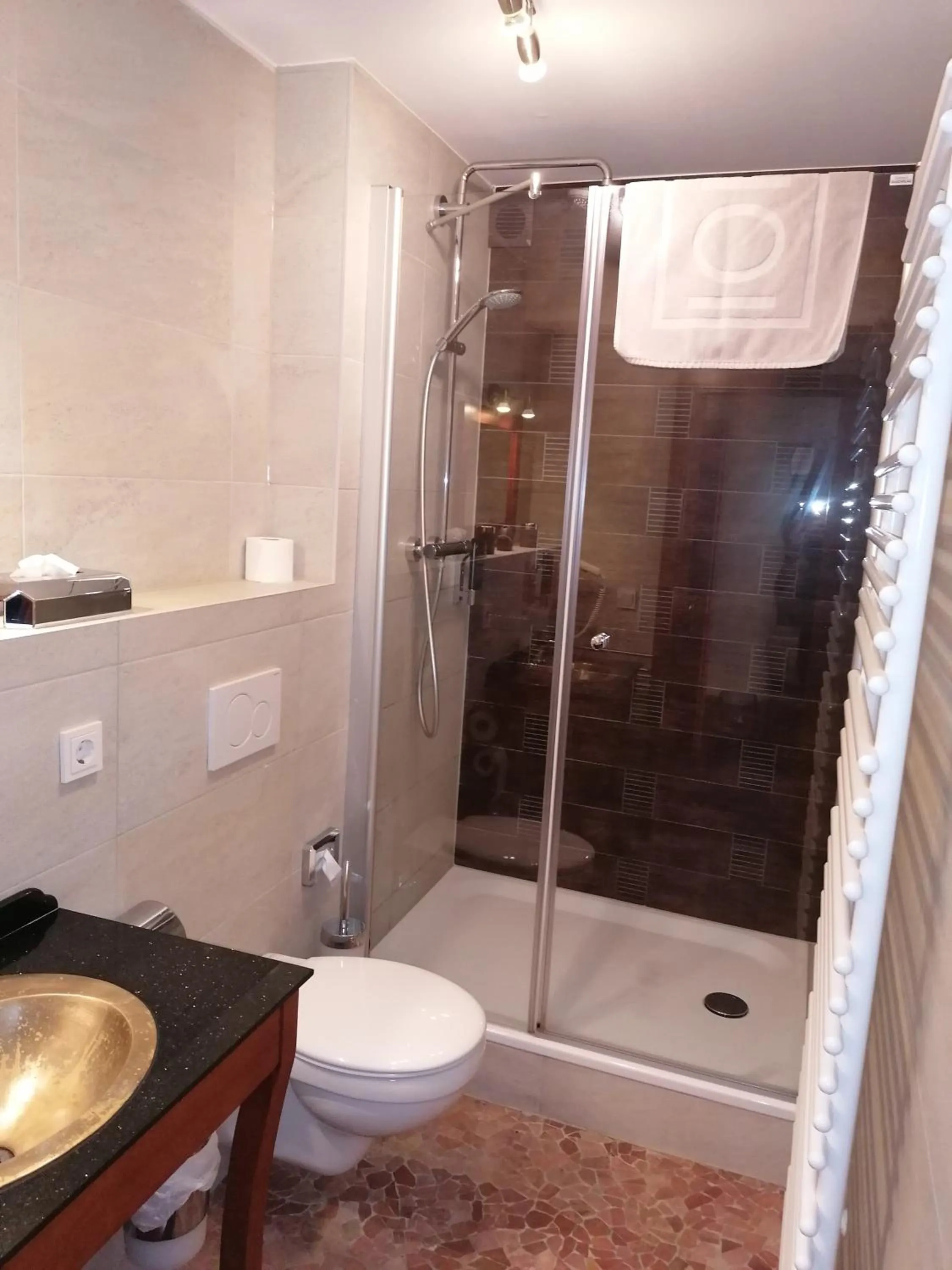 Bathroom in Pension Riverside in Leverkusen Hitdorf am Rhein - Zentral an der A1 und 59