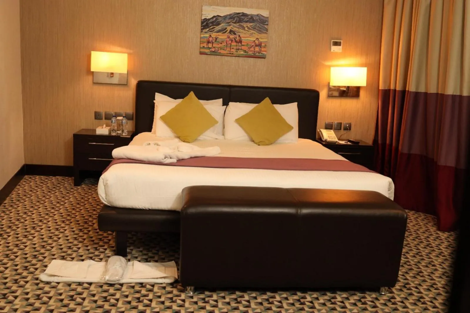 Bed in Golden Tulip Hail