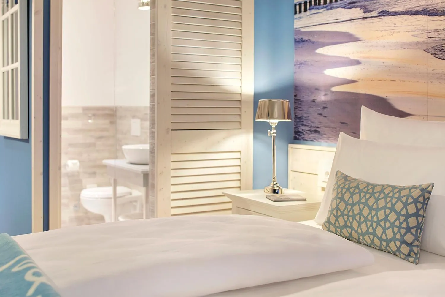 Decorative detail, Bed in Beach Motel Heiligenhafen