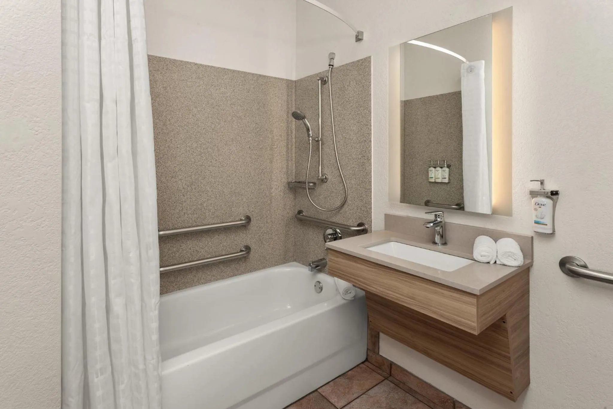 Bathroom in Candlewood Suites Elgin – Northwest Chicago by IHG