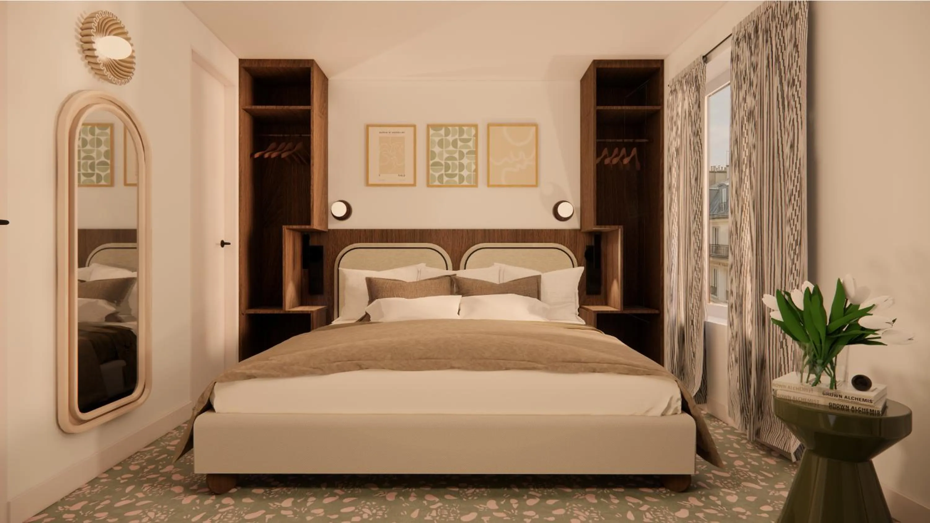 Bedroom in Hôtel des 3 Collèges