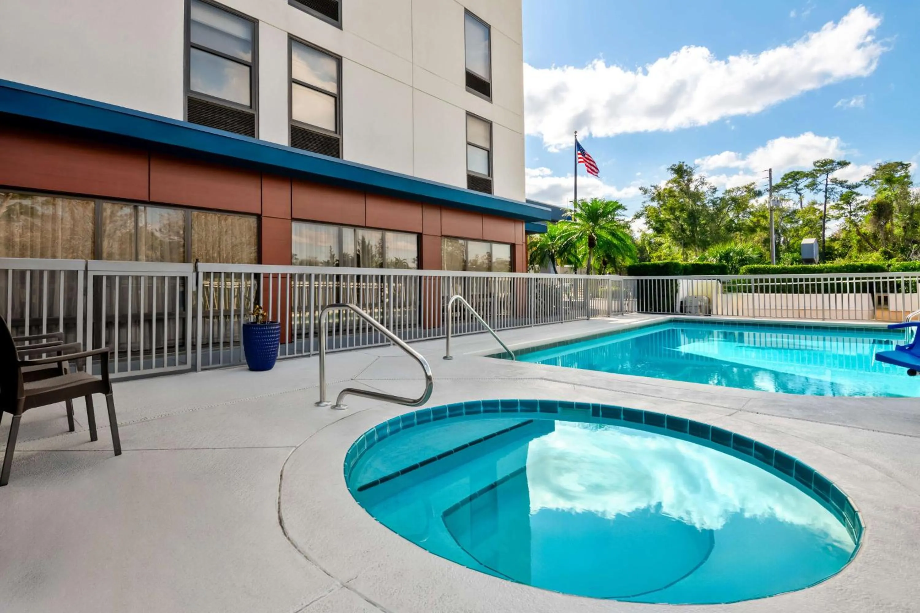 Pool view in Hampton Inn Debary-Deltona