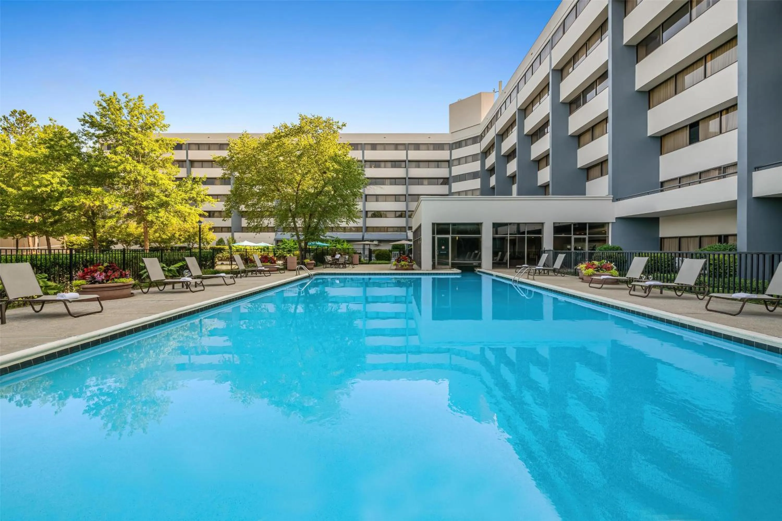 Pool view in DoubleTree Suites by Hilton Raleigh-Durham
