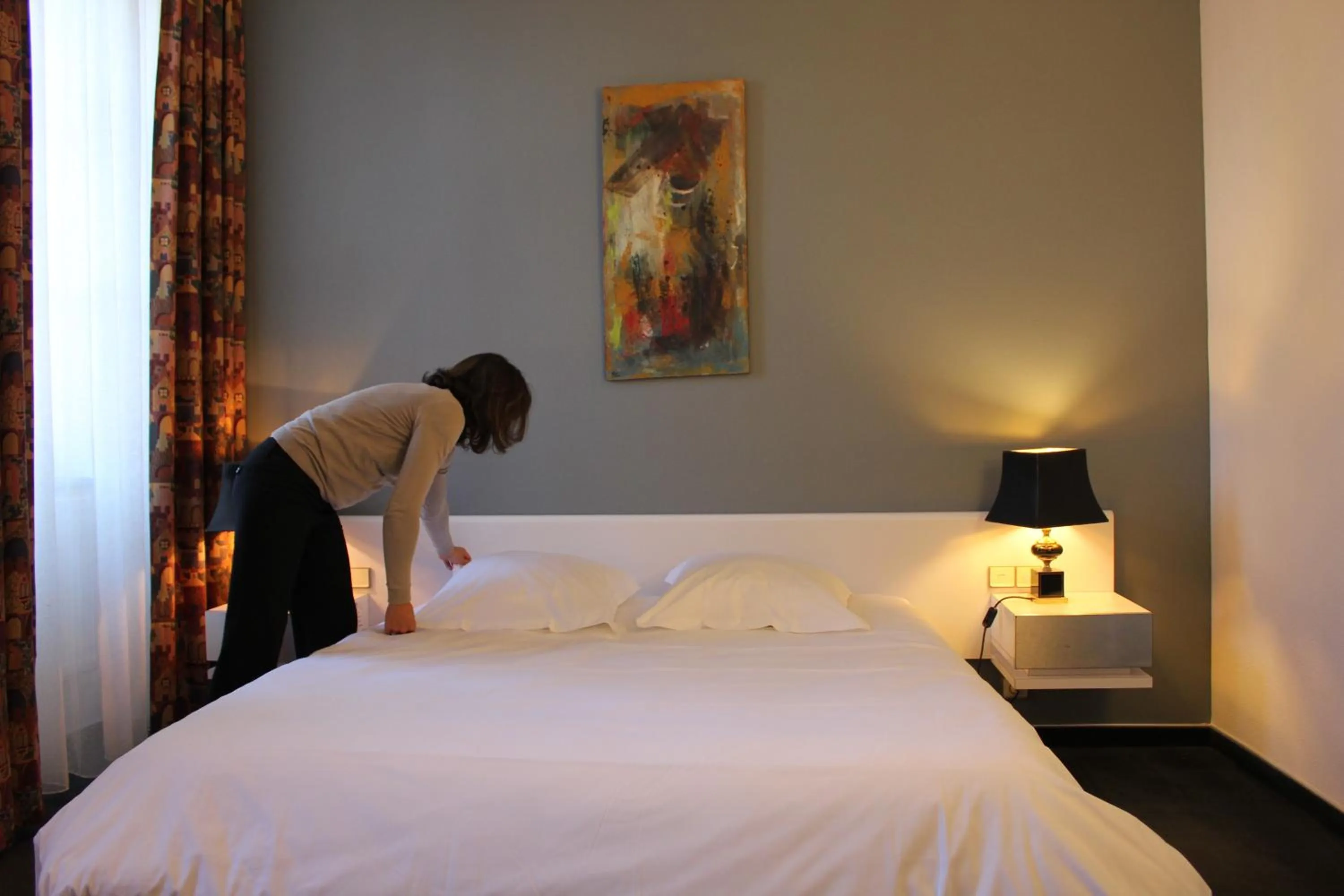 Bedroom, Bed in Hôtel Au Pavillon du Frêne