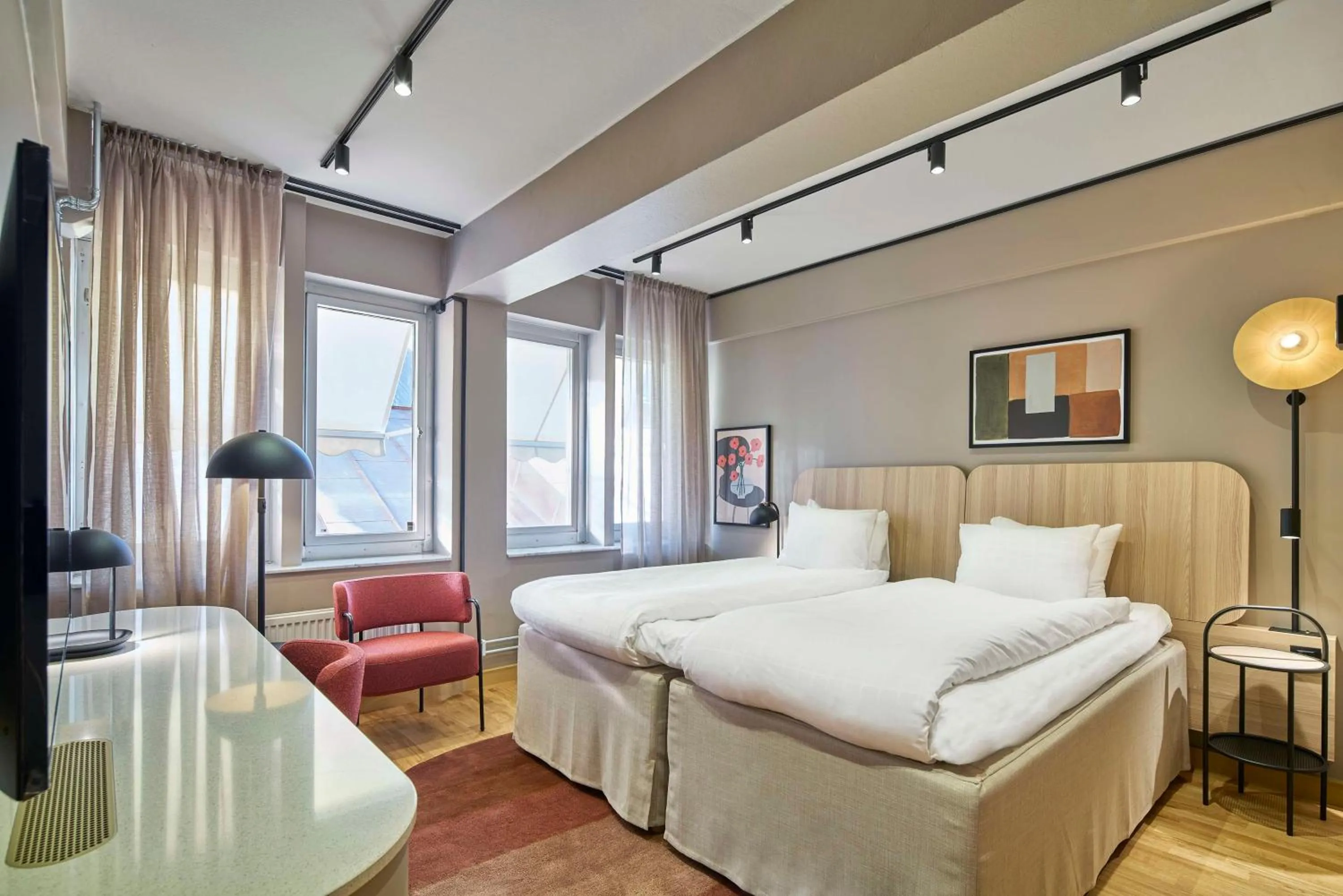 Bedroom, Bed in Scandic Wallin