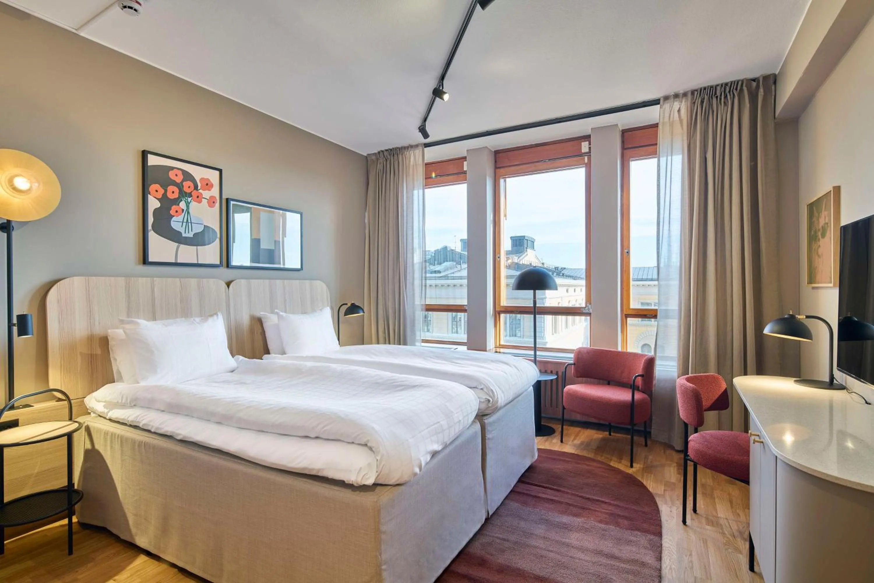 Bedroom, Bed in Scandic Wallin