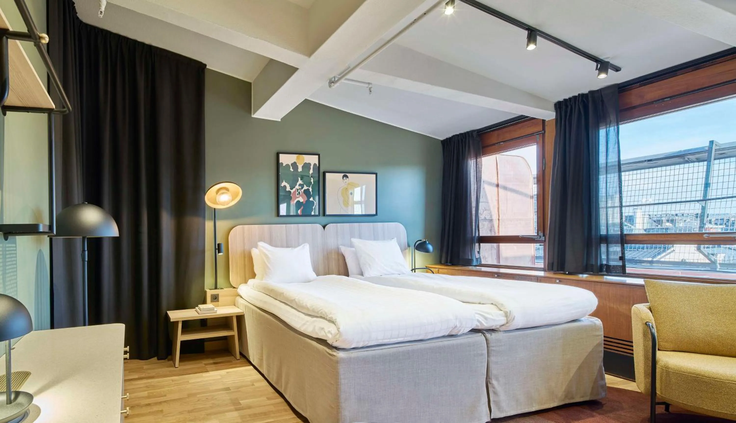 Bedroom, Bed in Scandic Wallin