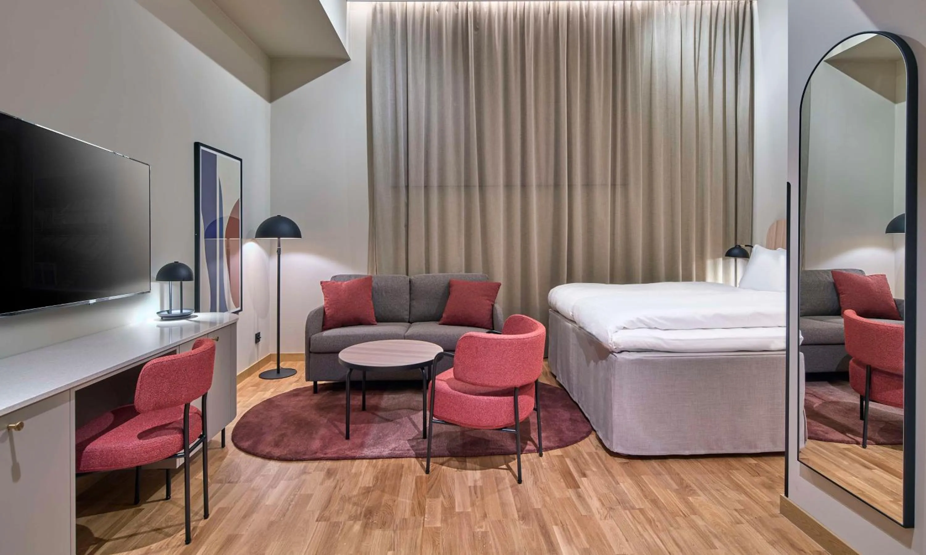 Bedroom, Bed in Scandic Wallin