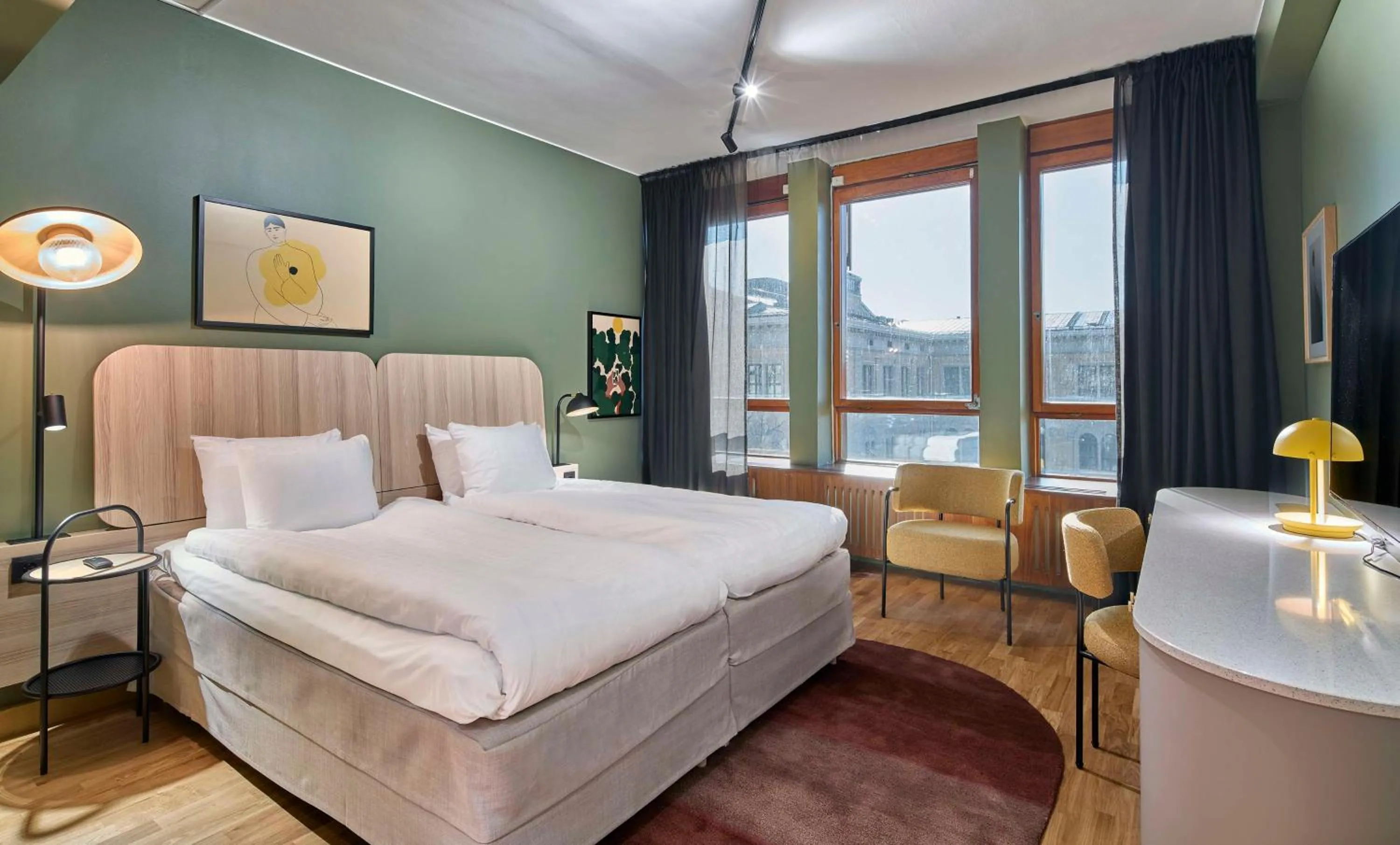 Bedroom, Bed in Scandic Wallin