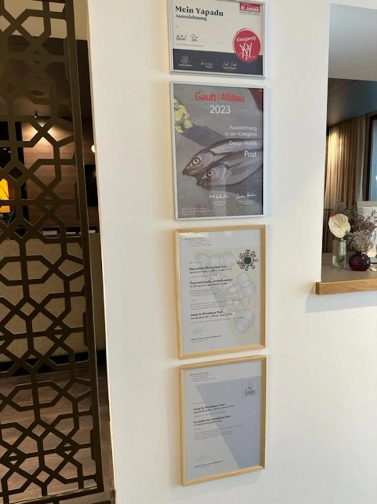 Certificate/Award in Hotel Wirtshaus Post