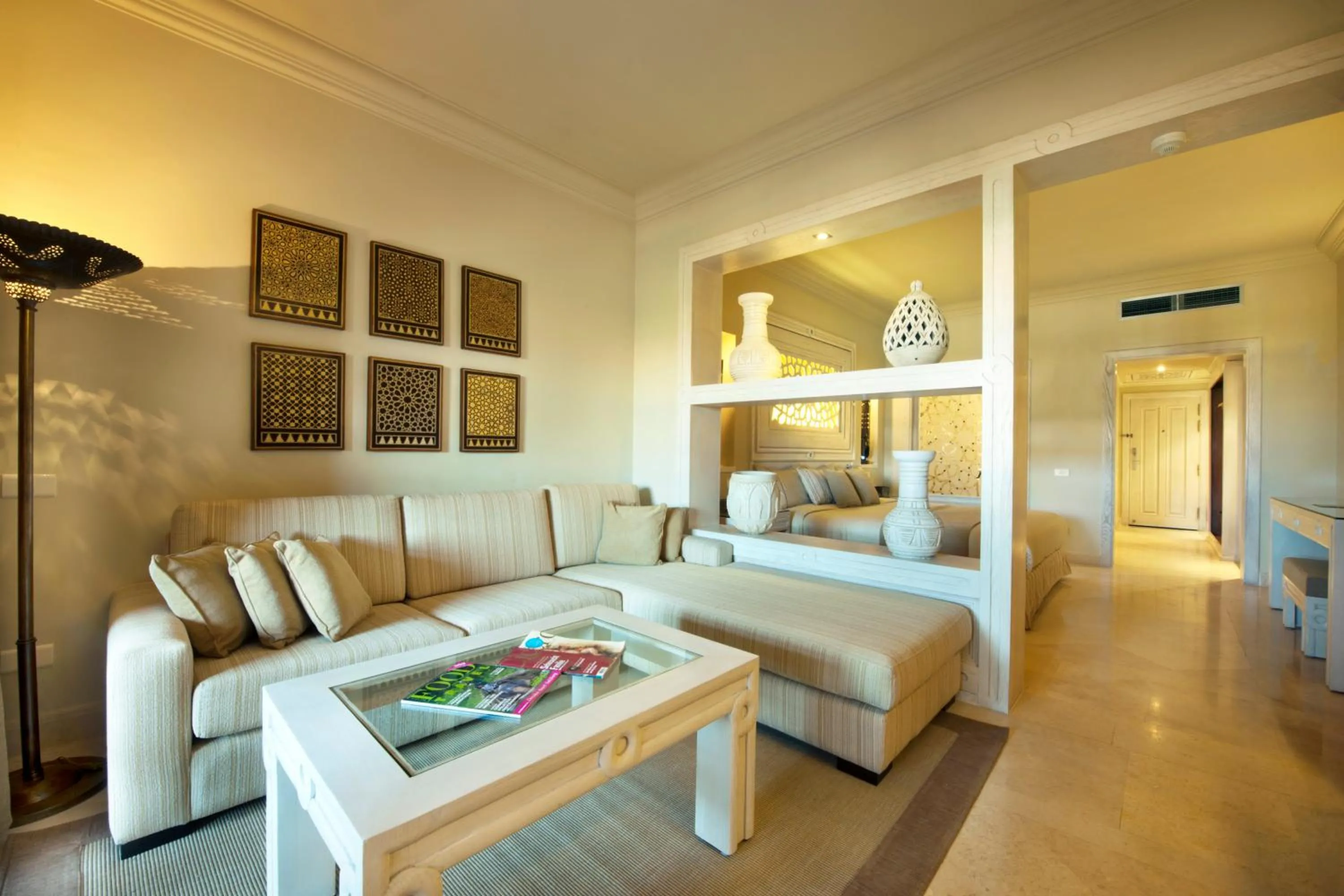 Seating area, Bed in The Makadi Spa Hotel - Couples Only 18 Years Plus