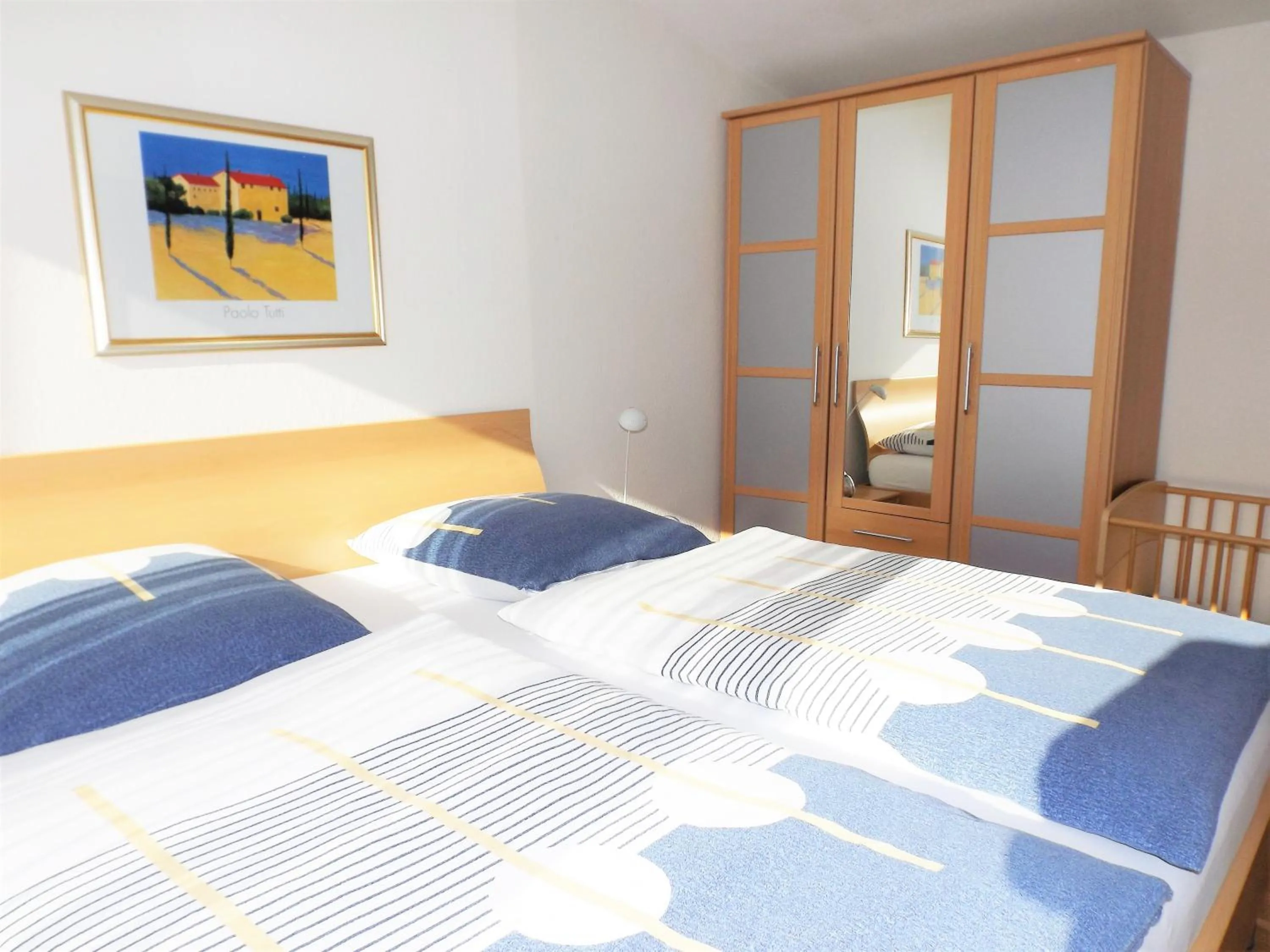 Bed in Premium-Ferienwohnungen Bergblick im Haus Hopfe