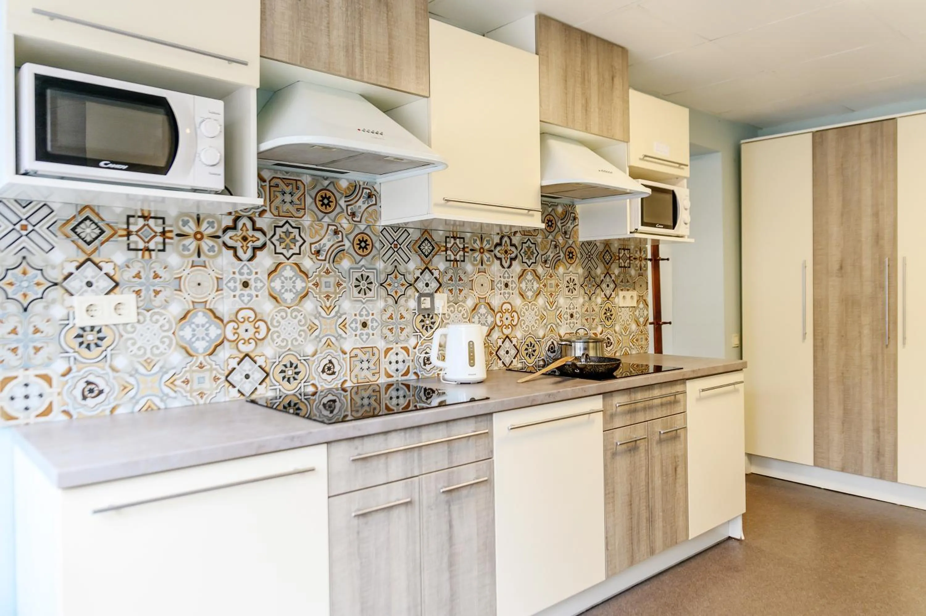 Kitchen or kitchenette in Bridge Hotel Riga Free PARKING