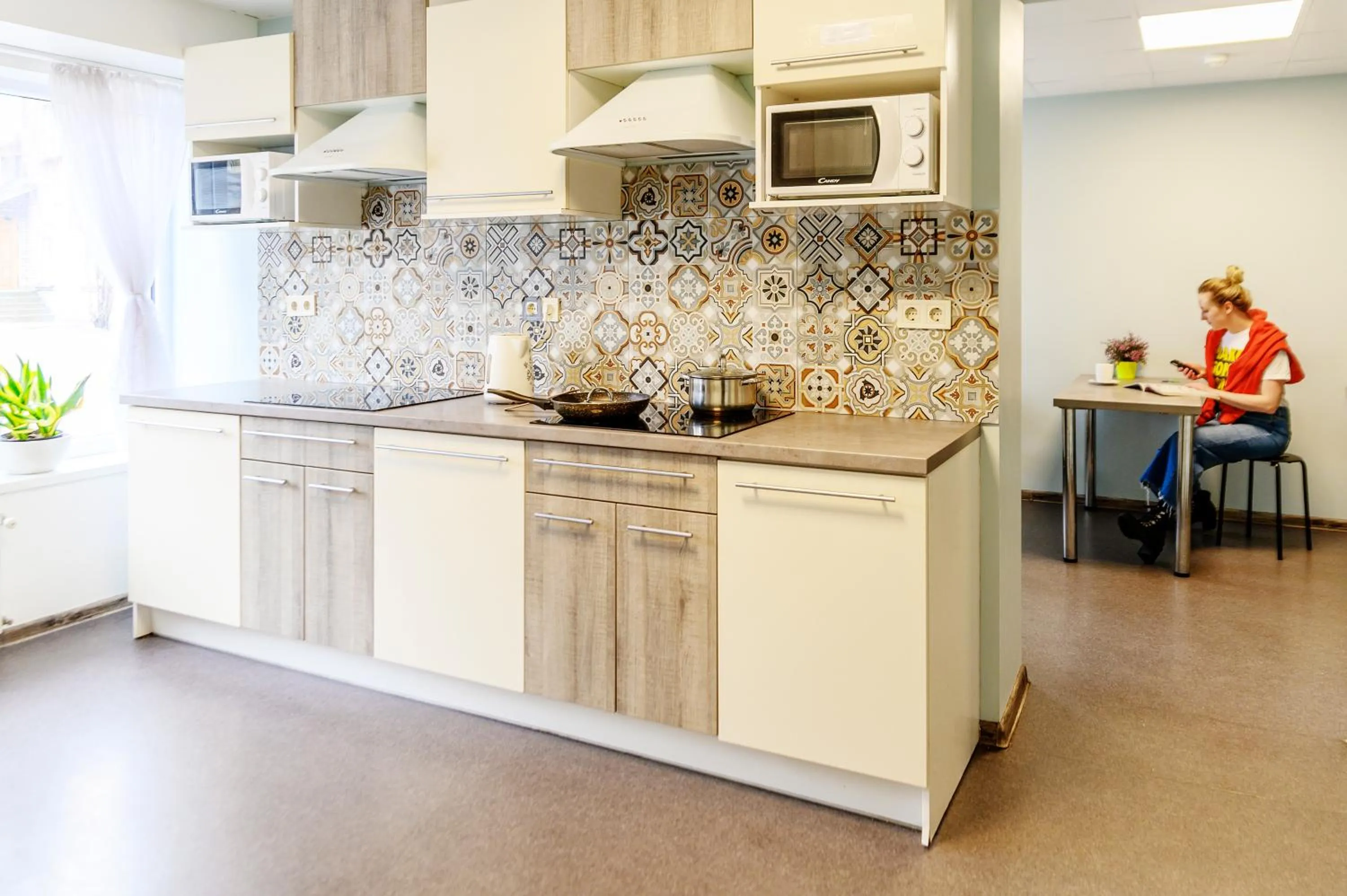 Kitchen or kitchenette in Bridge Hotel Riga Free PARKING