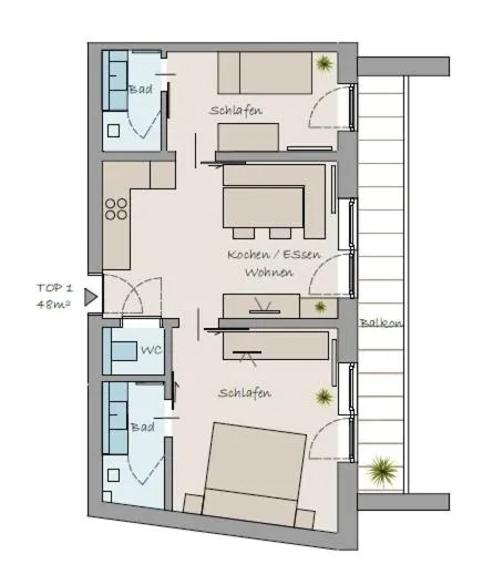 Photo of the whole room in Haus Karnia Appartements & Zimmer