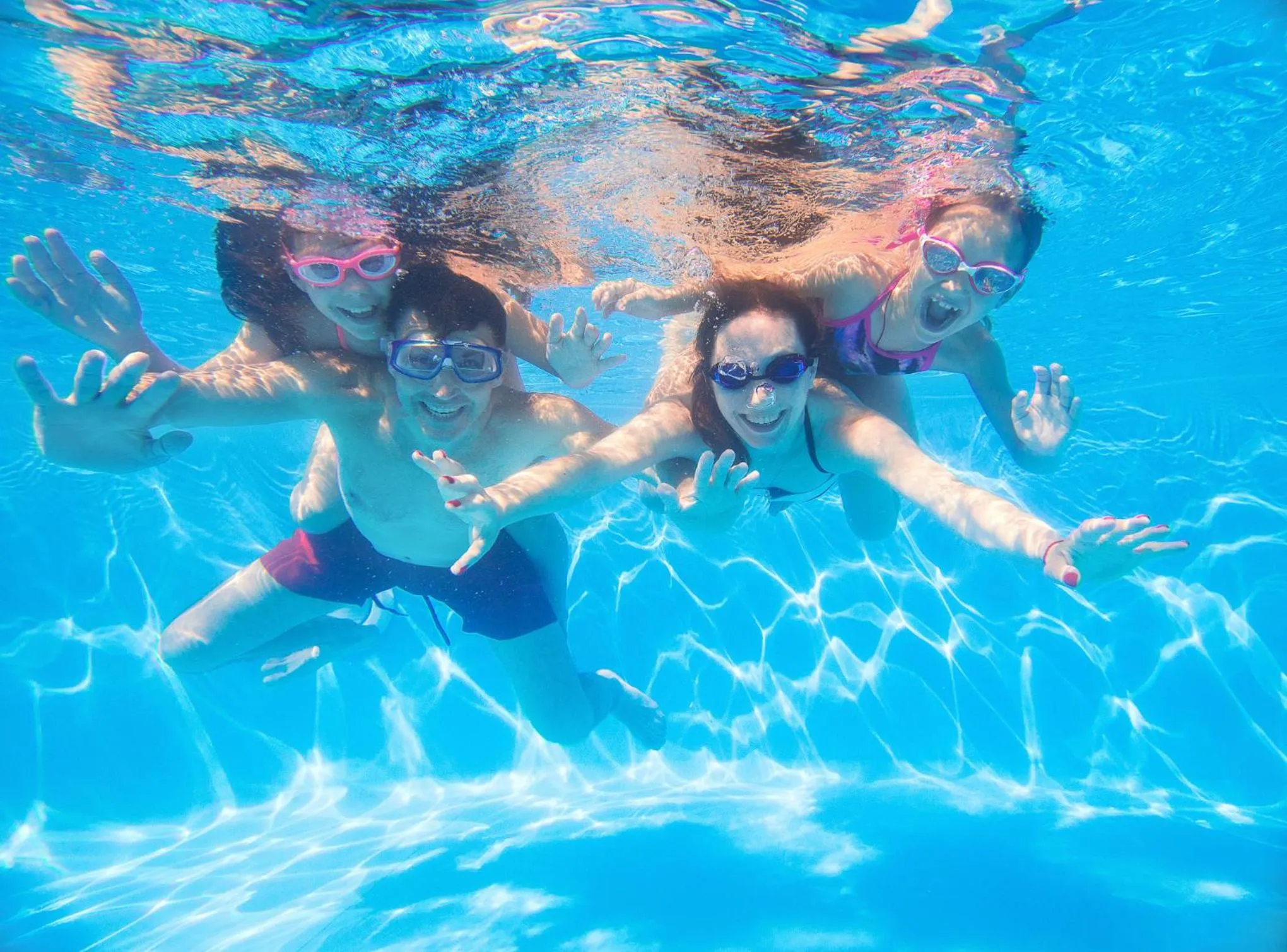 Pool view in Walliserhof