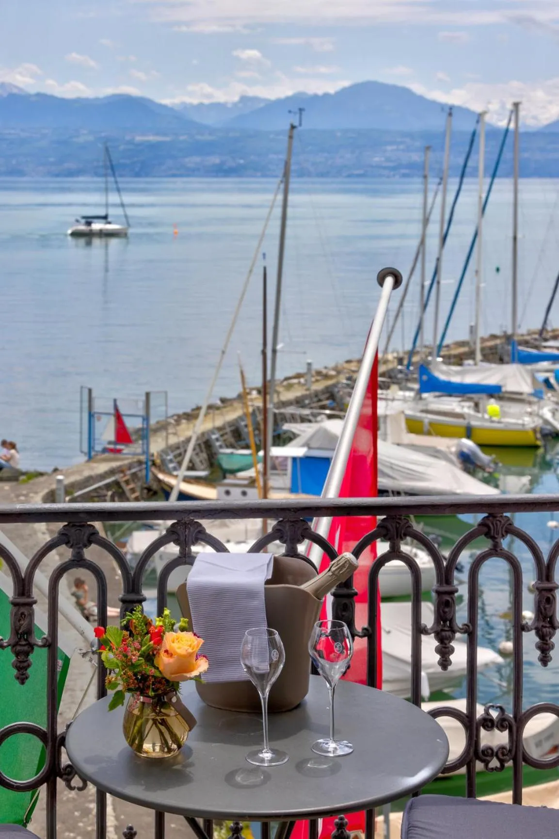 View (from property/room) in Romantik Hotel Mont Blanc au Lac