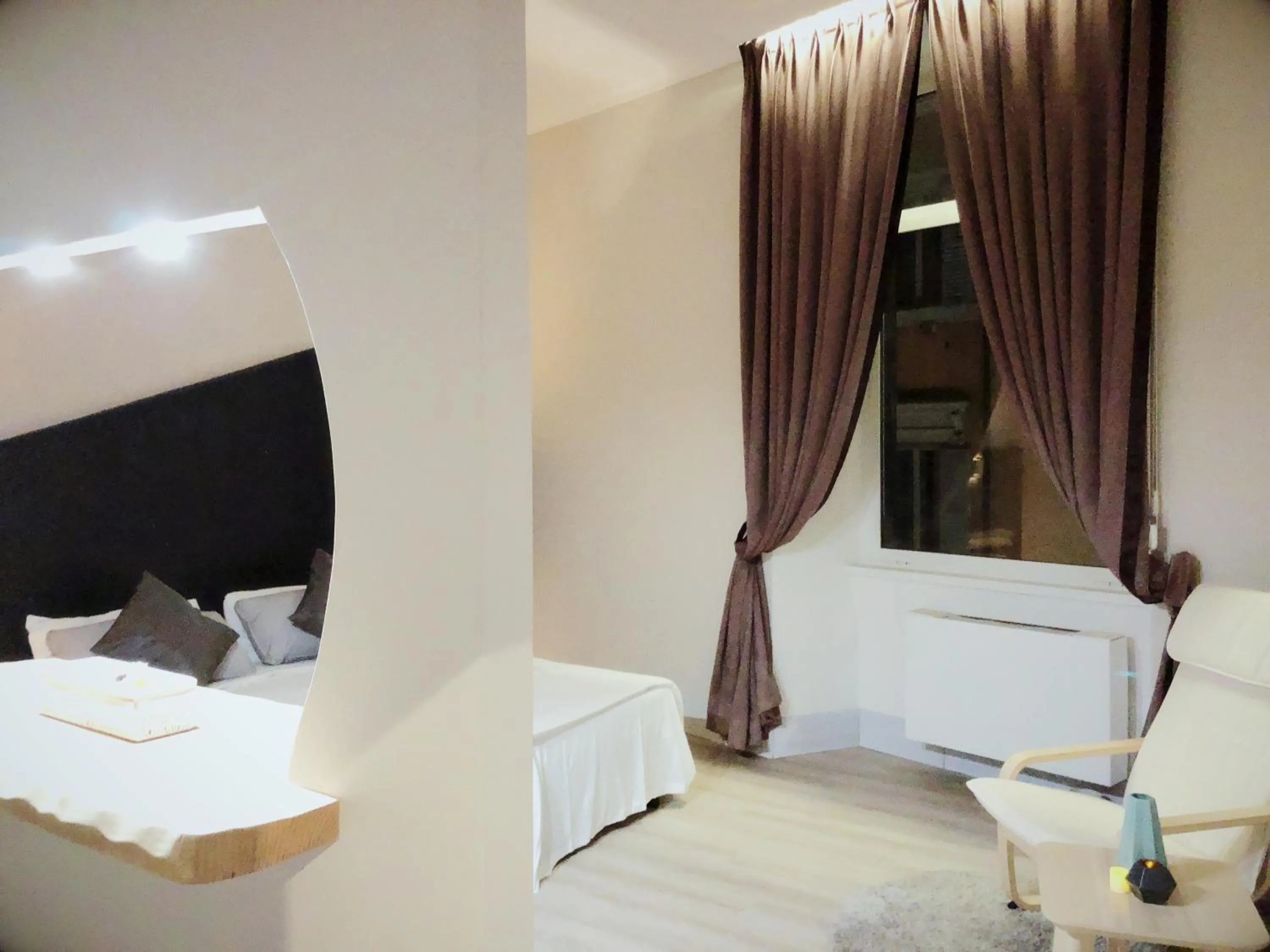 Communal lounge/ TV room, Bed in Hotel Paris