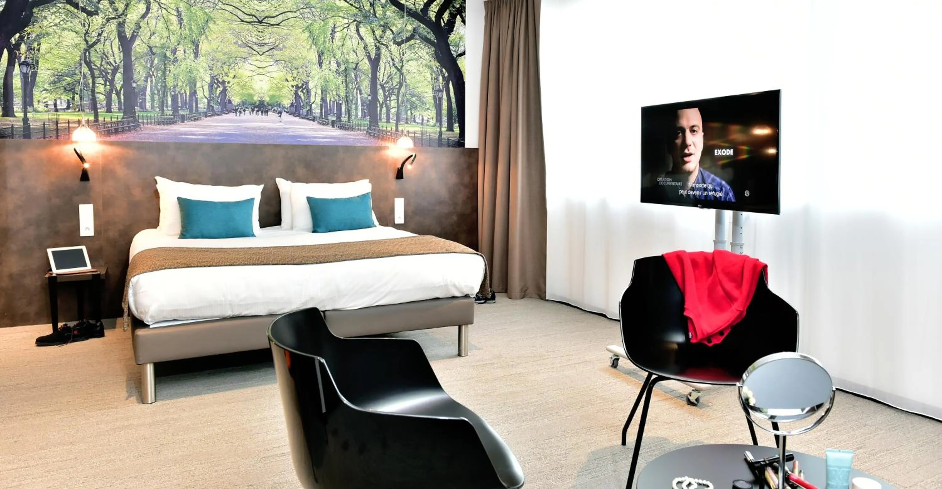 TV and multimedia, Bed in Central Park Hôtel & Spa